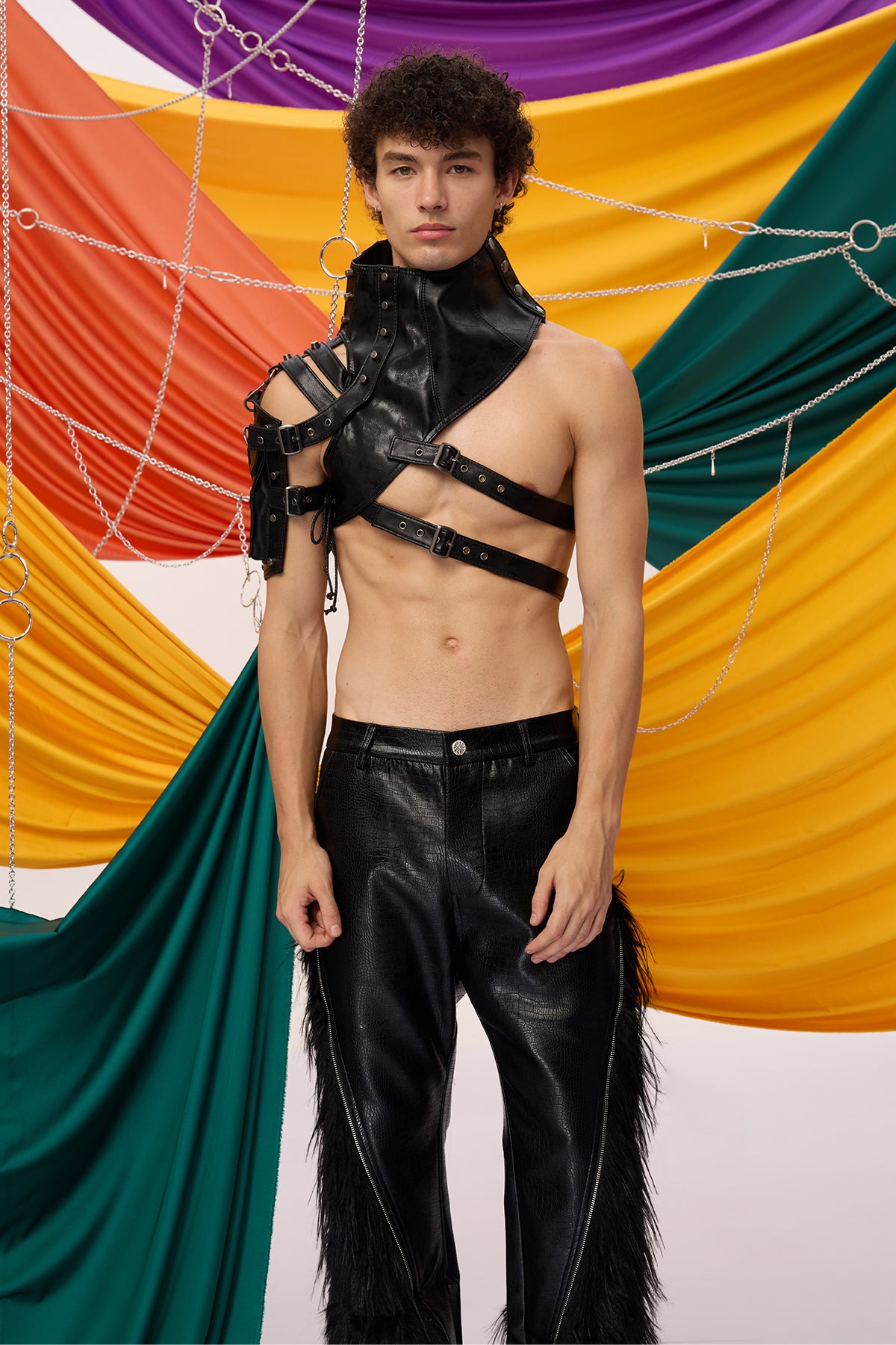 Crude Justice Leather Shoulder Bag