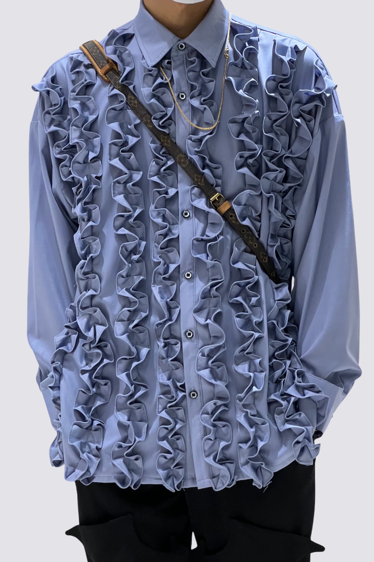 Crude Surface Ruched Long Sleeve Shirts