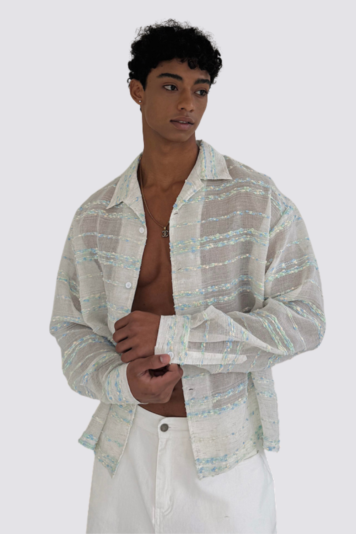 Curve Light Stripe Long Sleeve Shirt