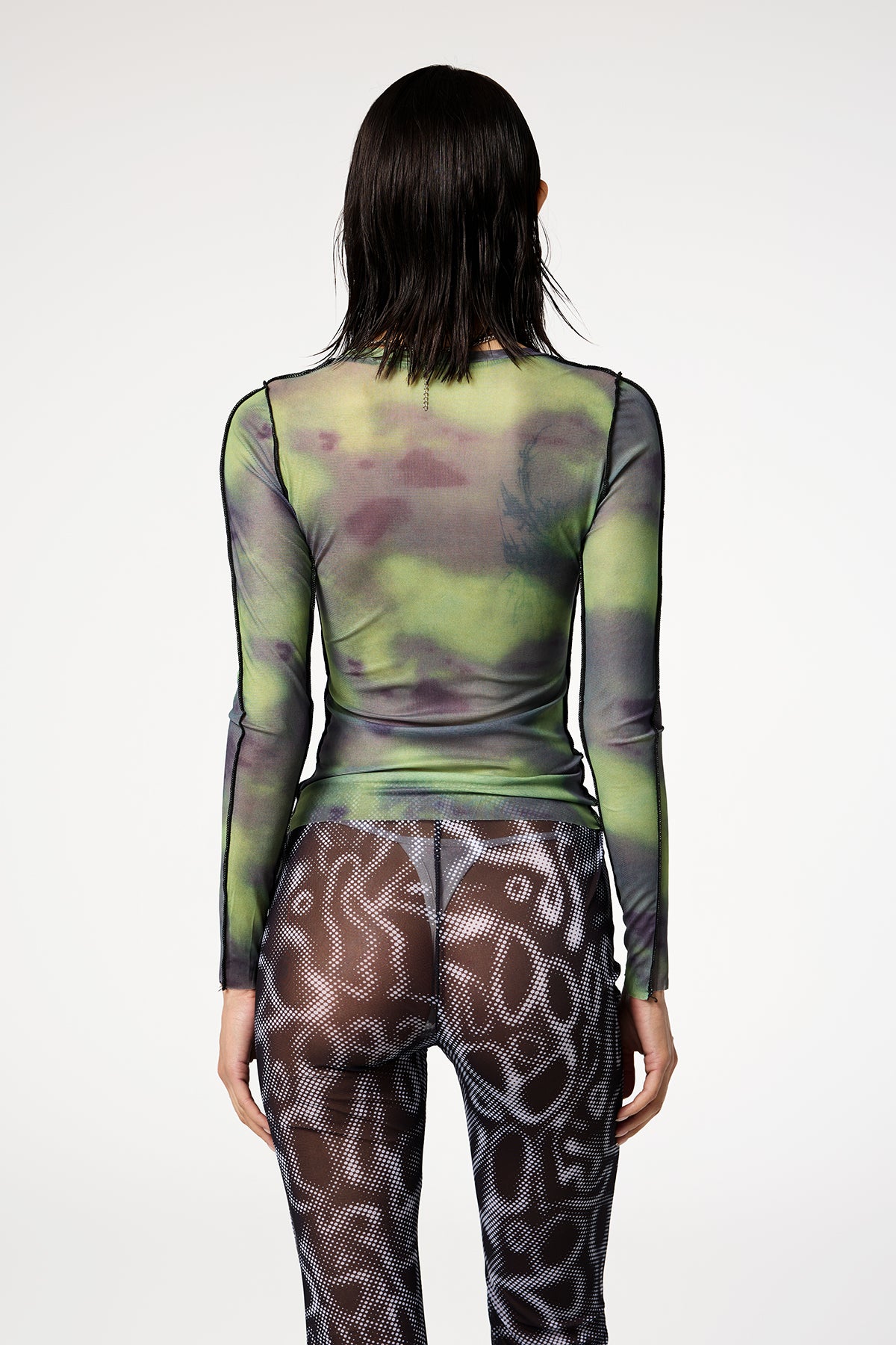 Cyber Angel Long Sleeve Psychedelic Printed Top