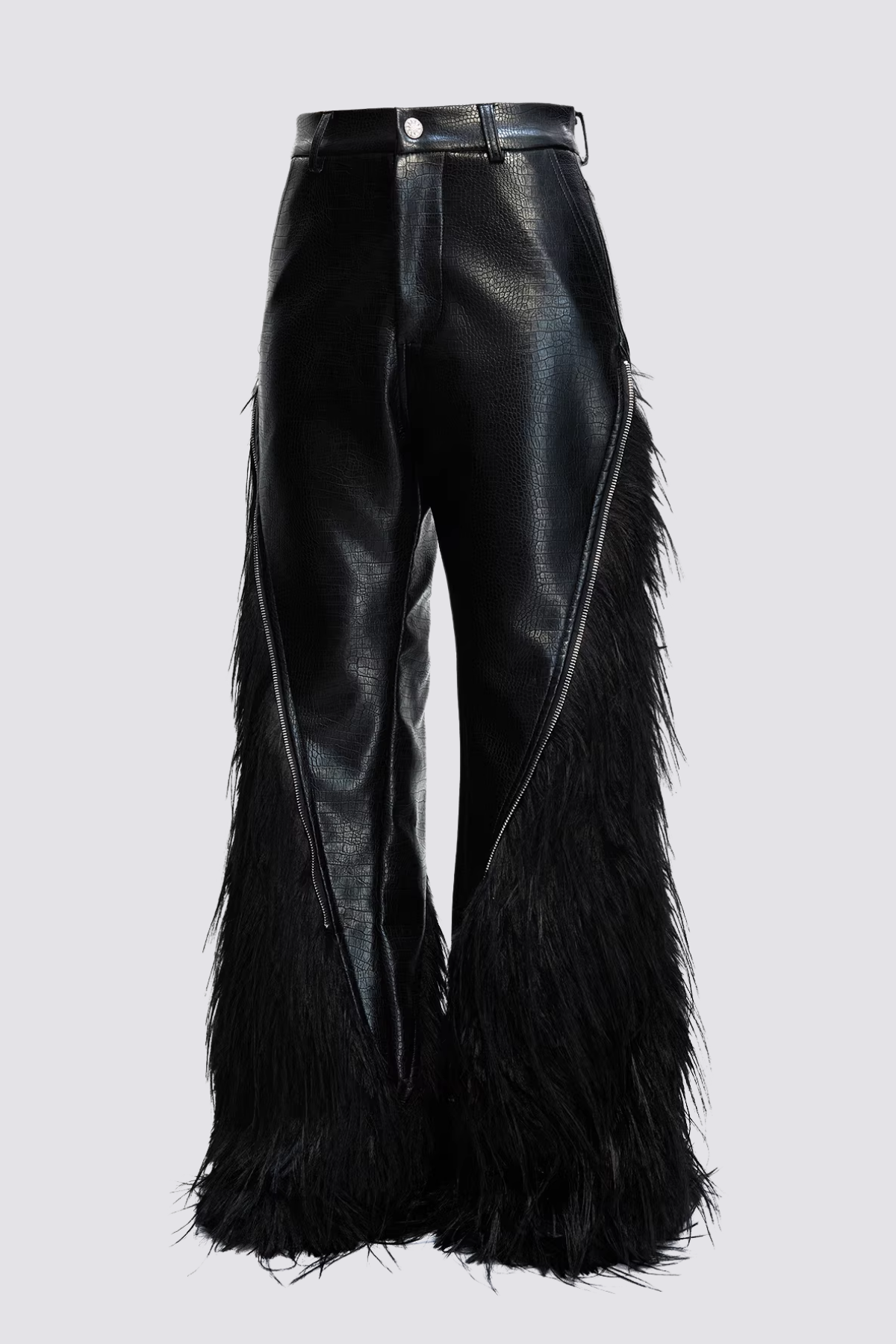 Daily Flow Faux Fur Leather Straight Pants