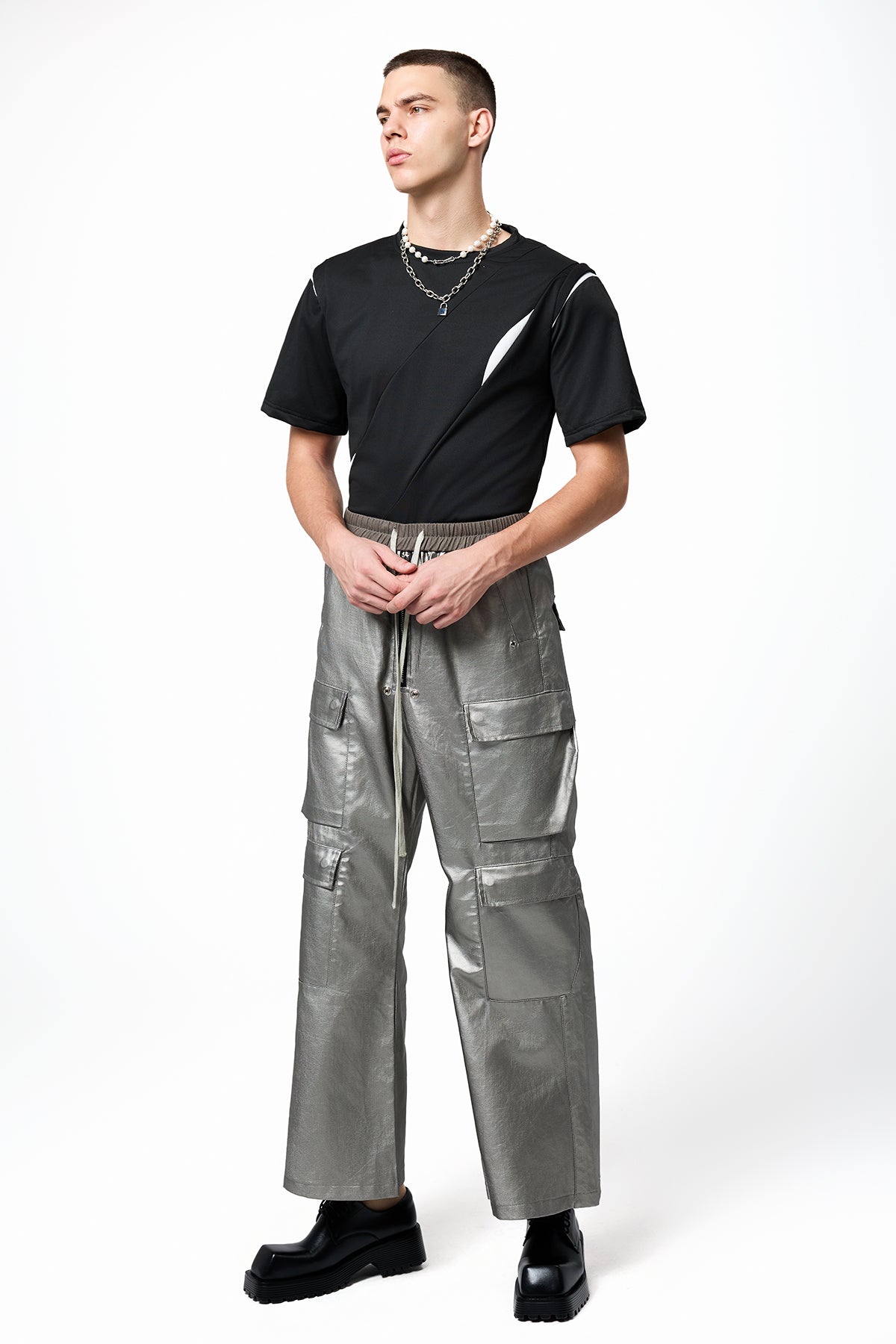 Dark Base Short Sleeve Deconstructed Top