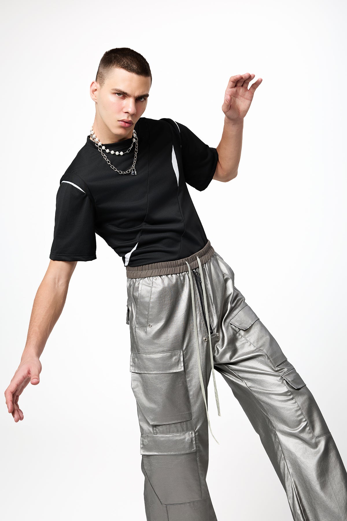 Dark Base Short Sleeve Deconstructed Top