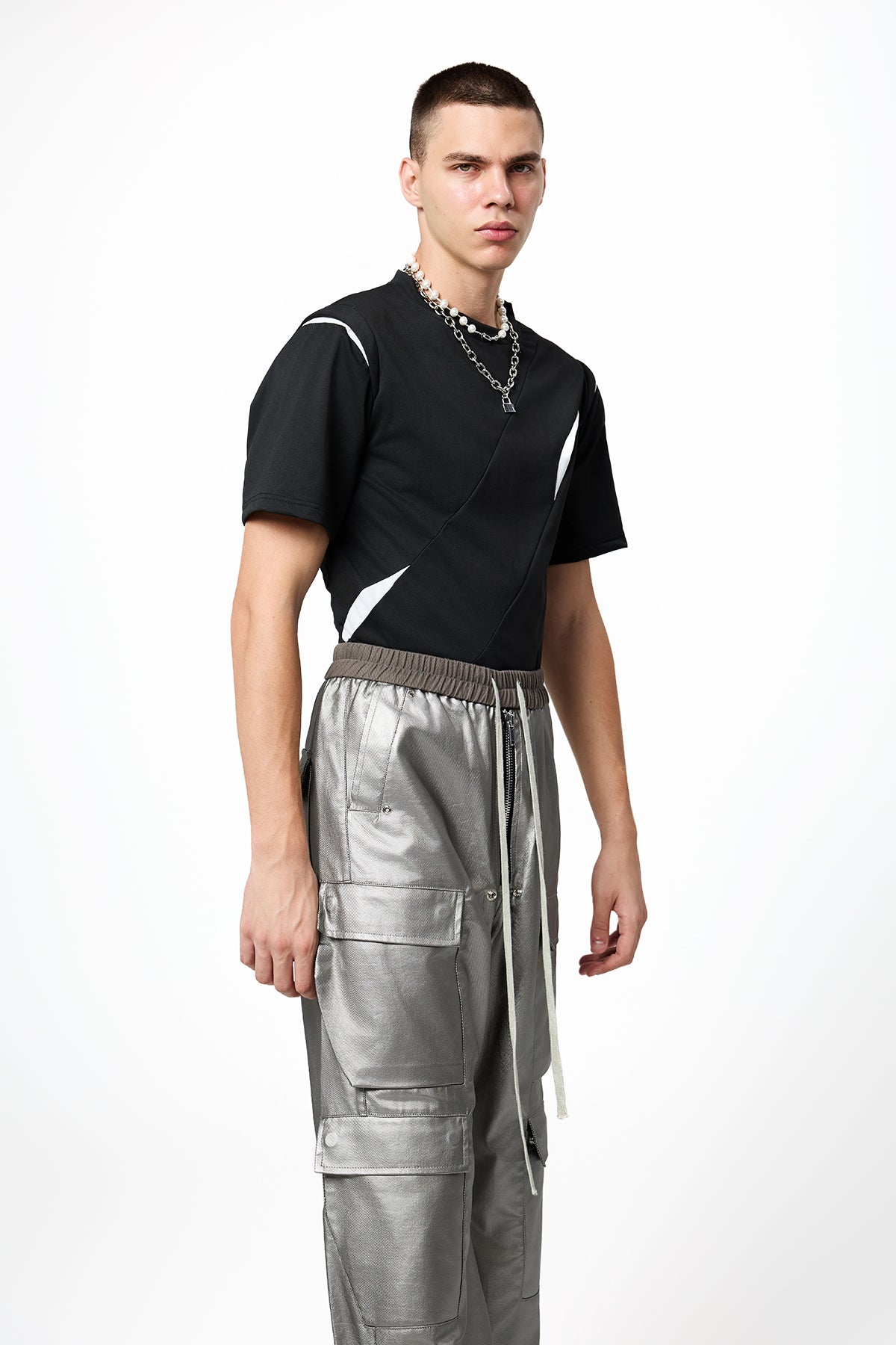 Dark Base Short Sleeve Deconstructed Top
