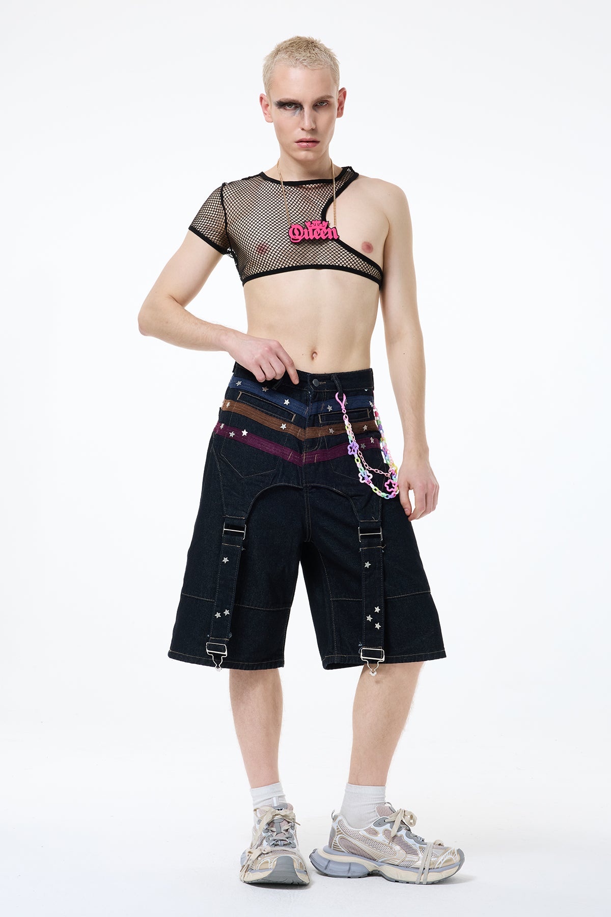 Dark Blank One Shoulder Crop Top