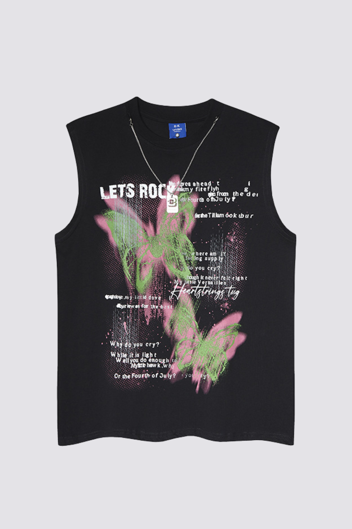Dark Mutiny Butterfly Print Sleeveless Top