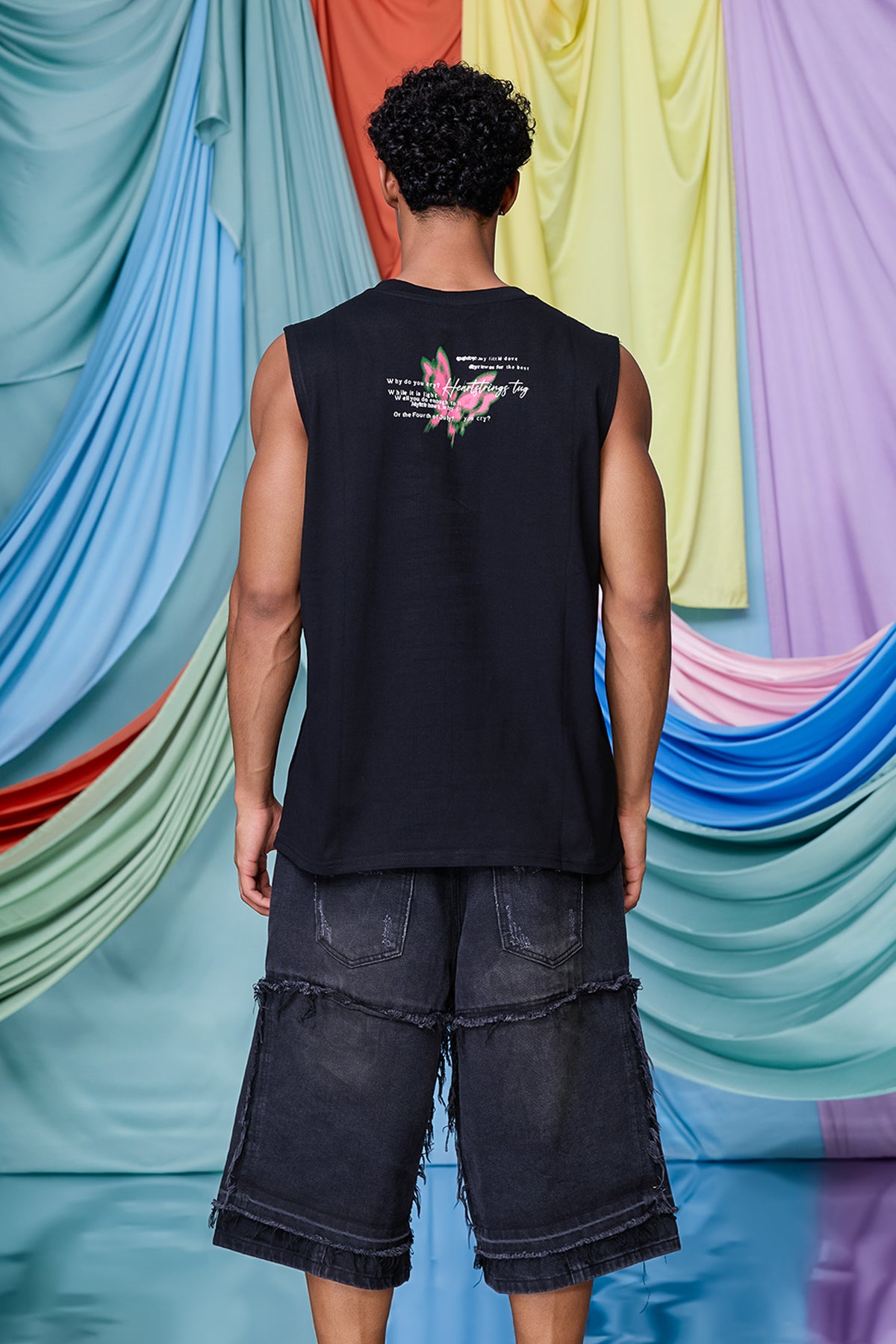 Dark Mutiny Butterfly Print Sleeveless Top
