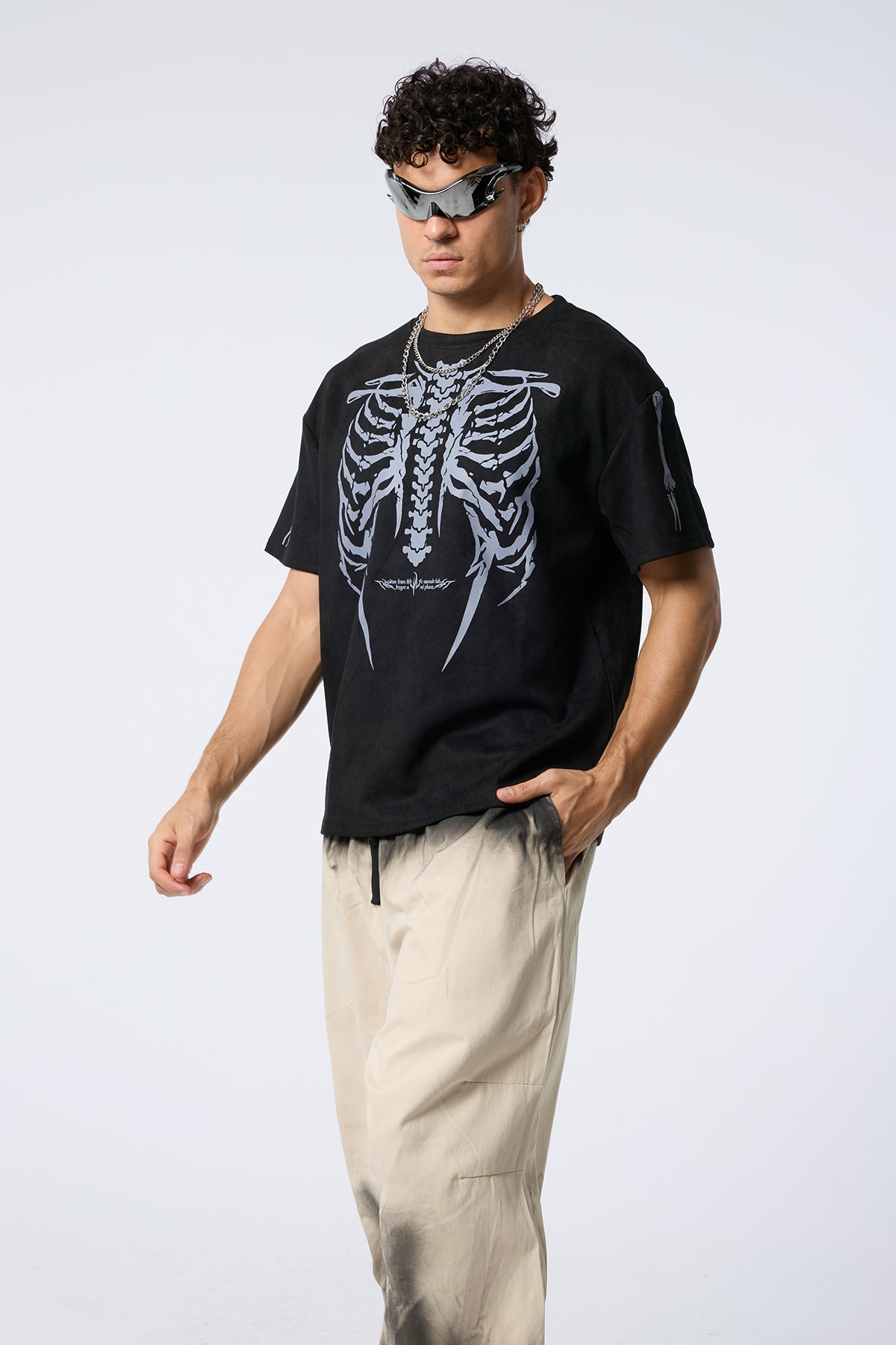 Dark Say Skeleton Print Top