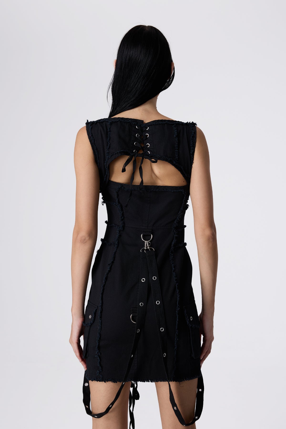 Dark Syntax Lace Up Mini Dress