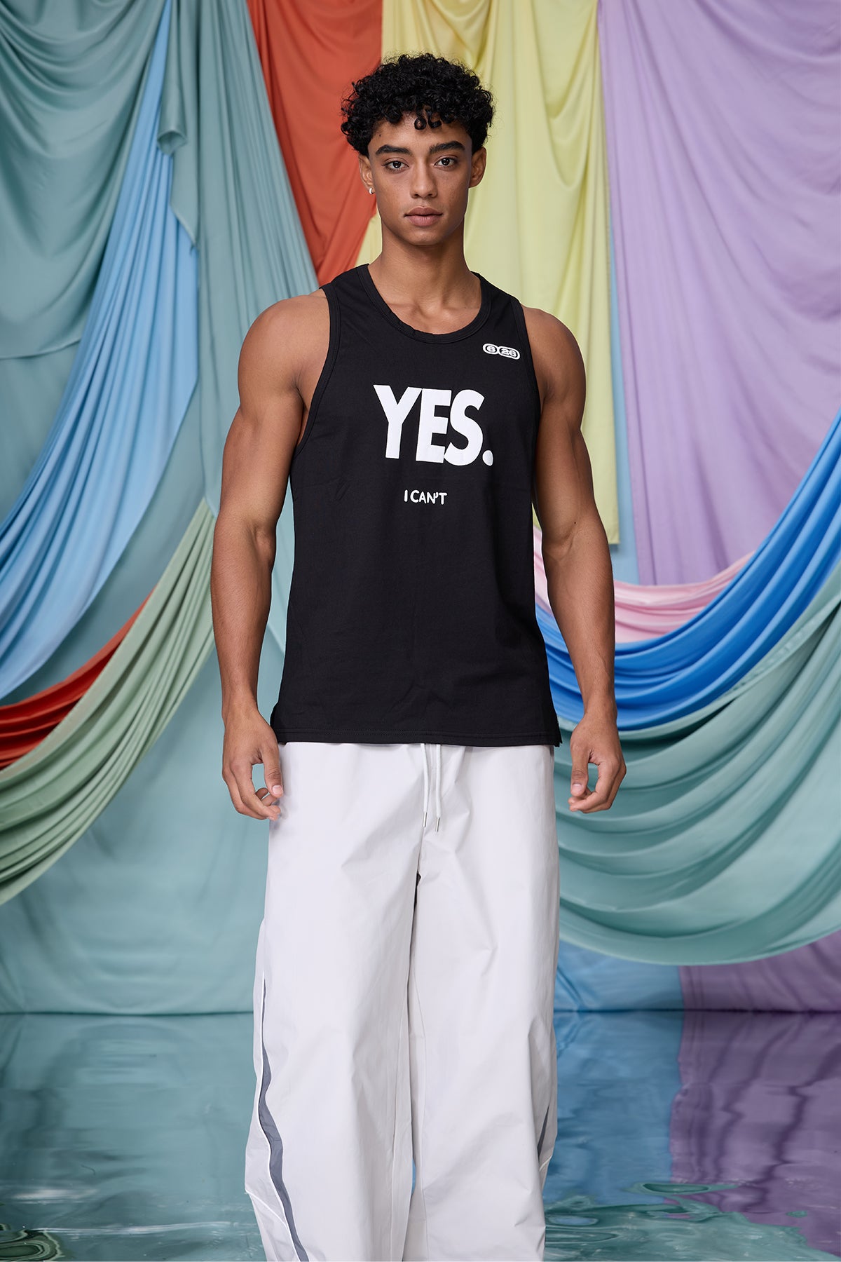 Darkened Still Print Tank Top Black