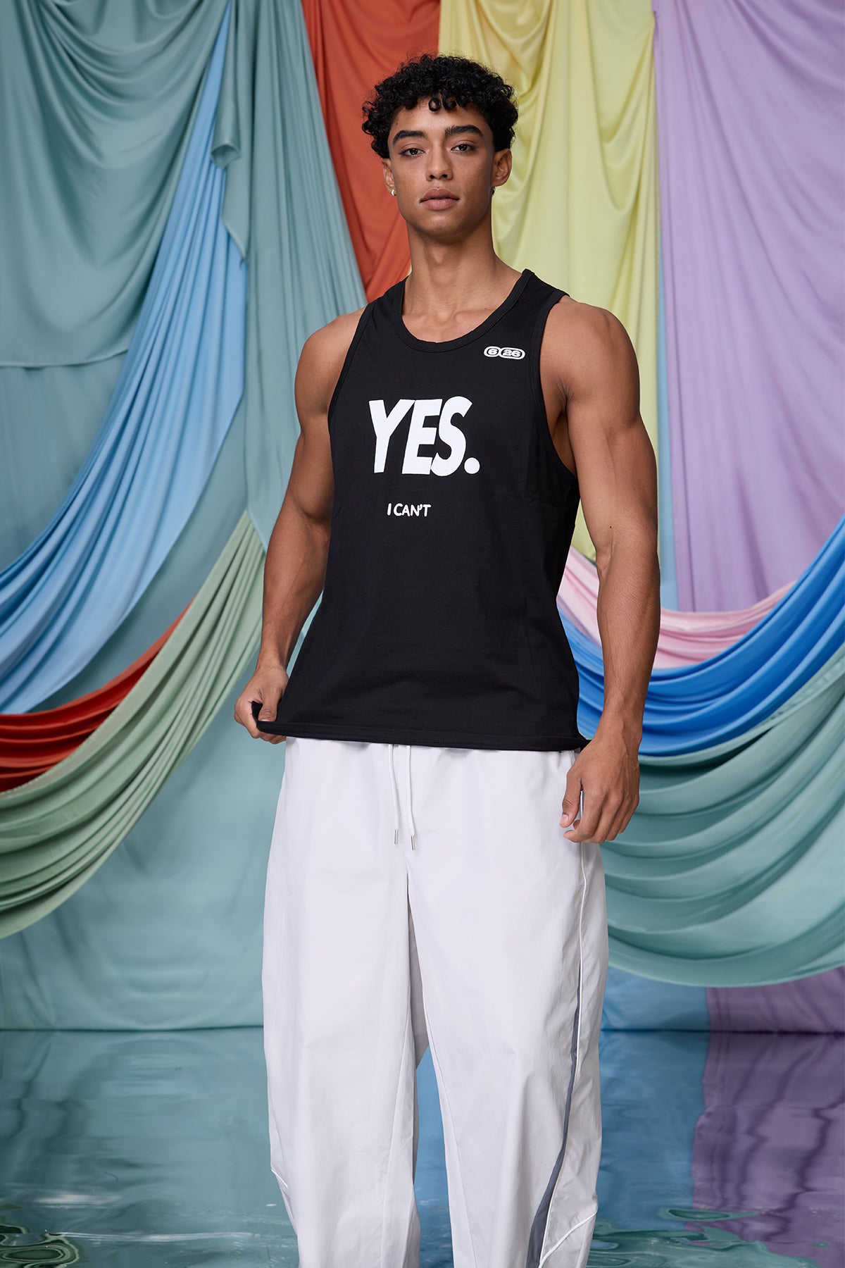 Darkened Still Print Tank Top Black
