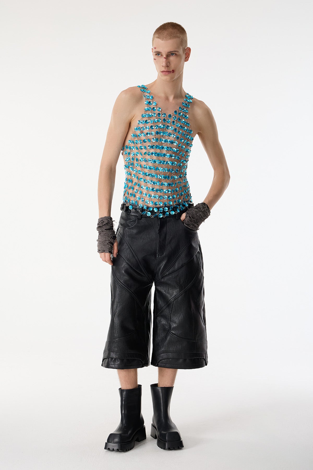 Dazzle Glow Crystal Cutout Top