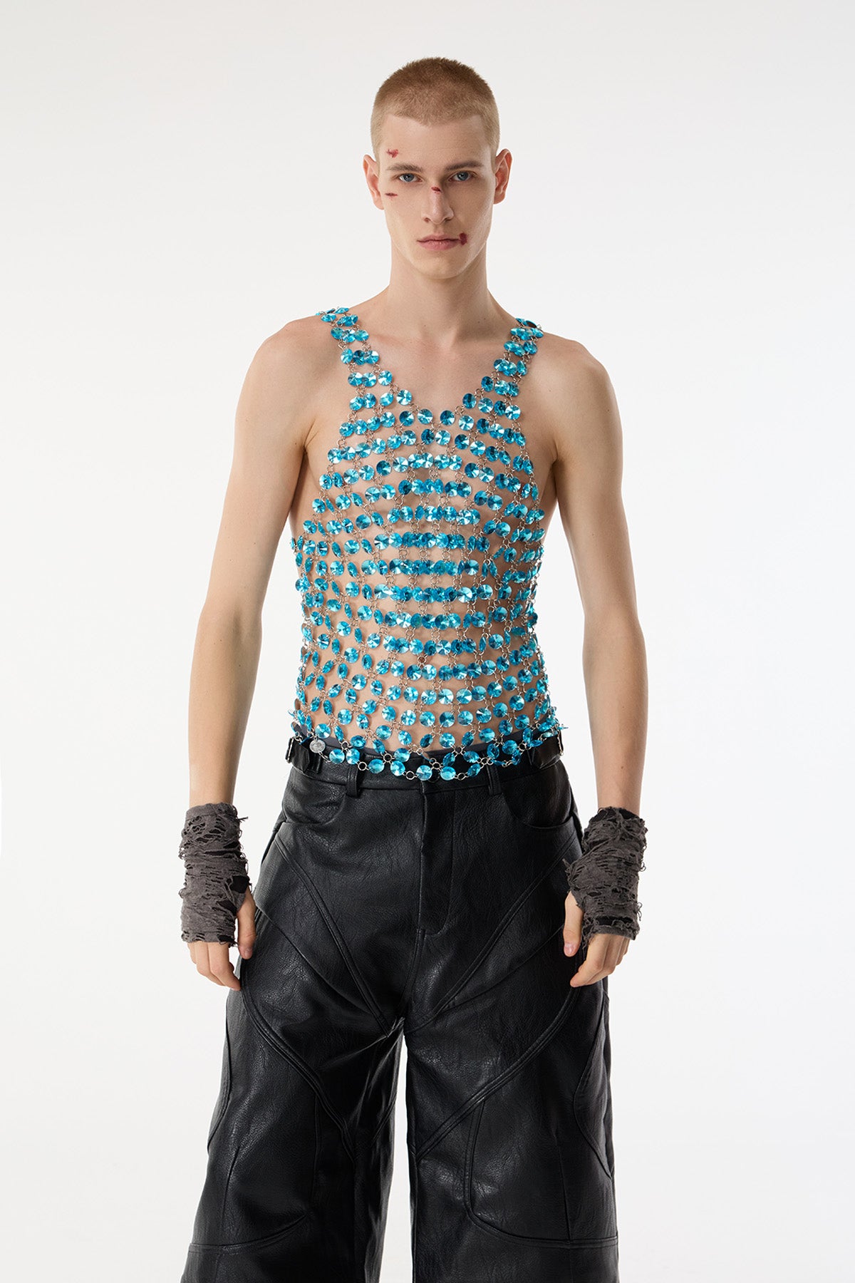 Dazzle Glow Crystal Cutout Top