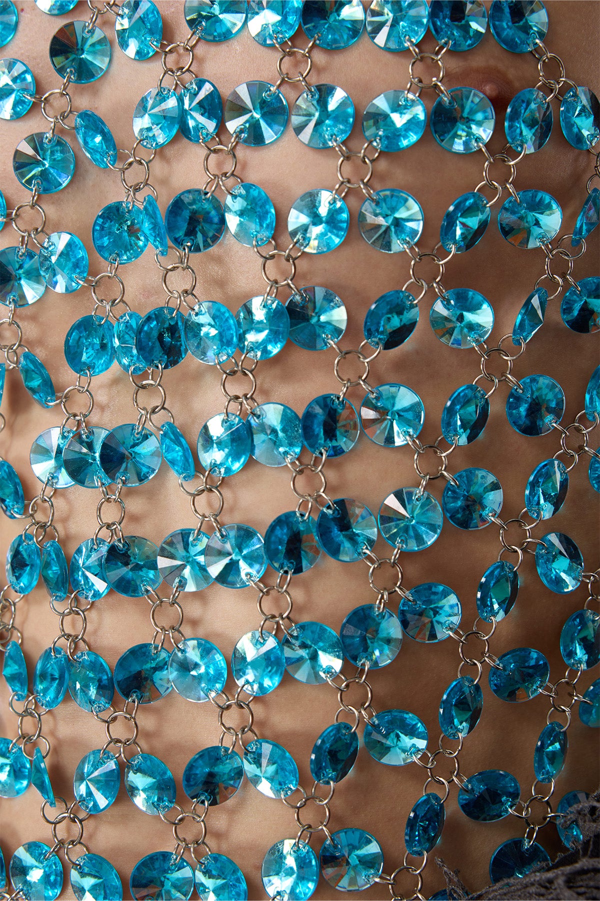 Dazzle Glow Crystal Cutout Top