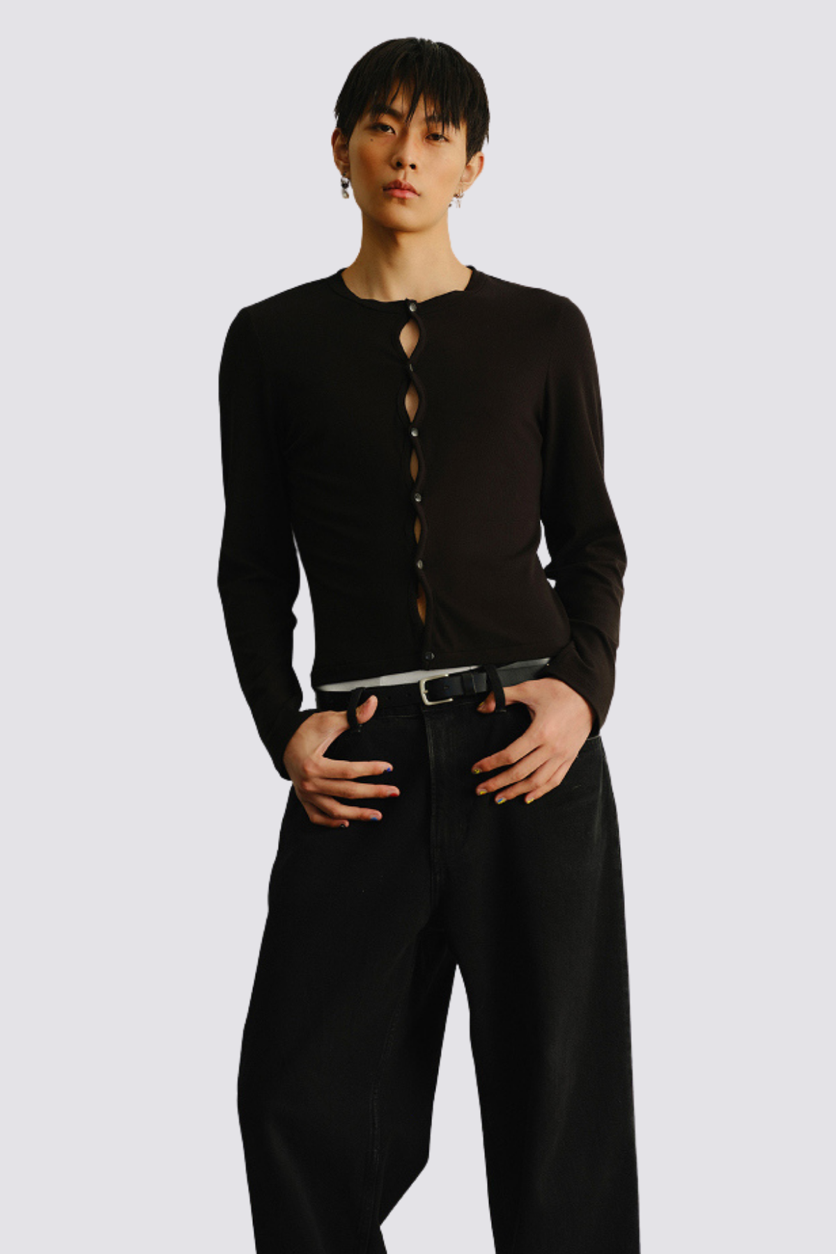 Dead Light Long Sleeve Cutout Top