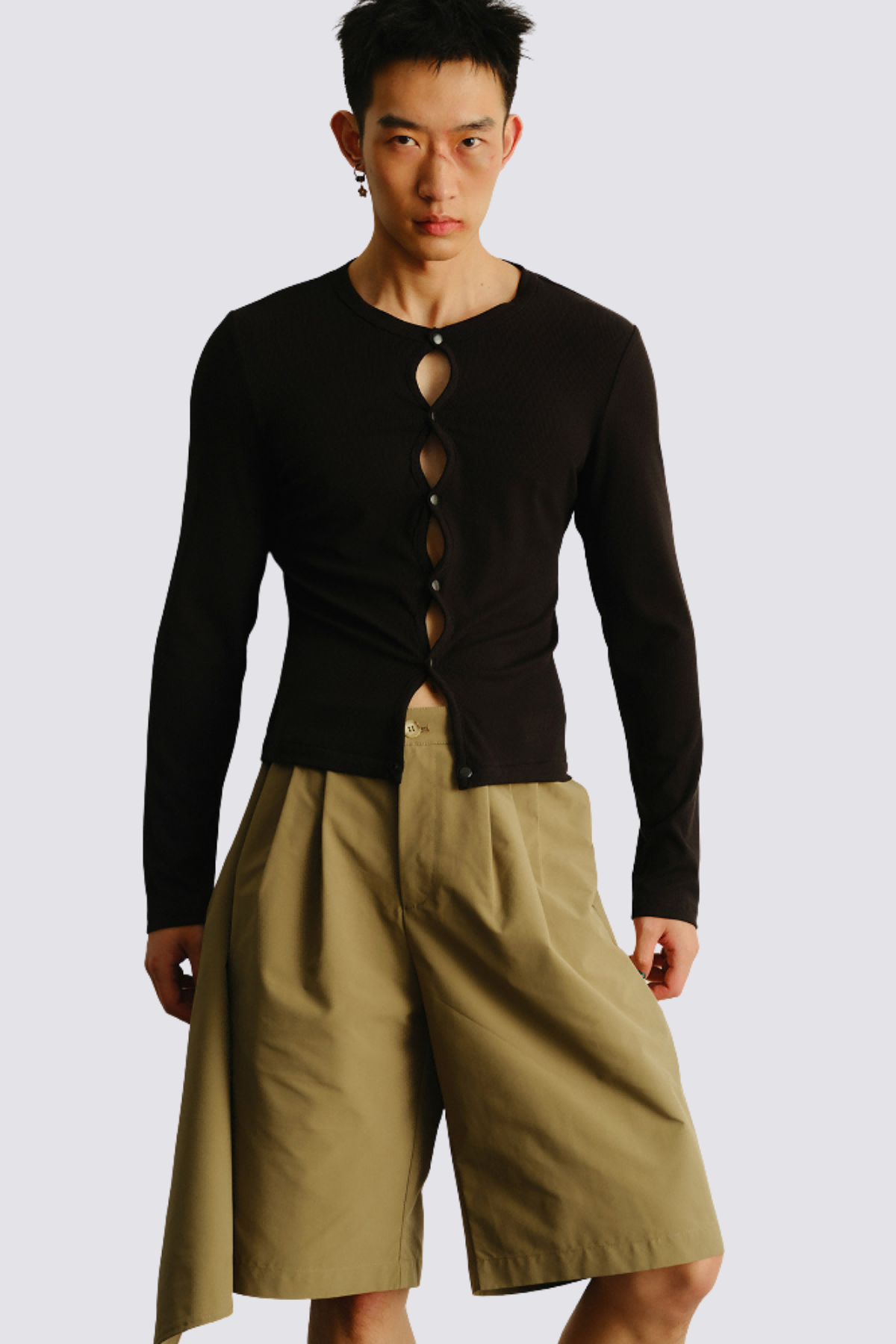 Dead Light Long Sleeve Cutout Top