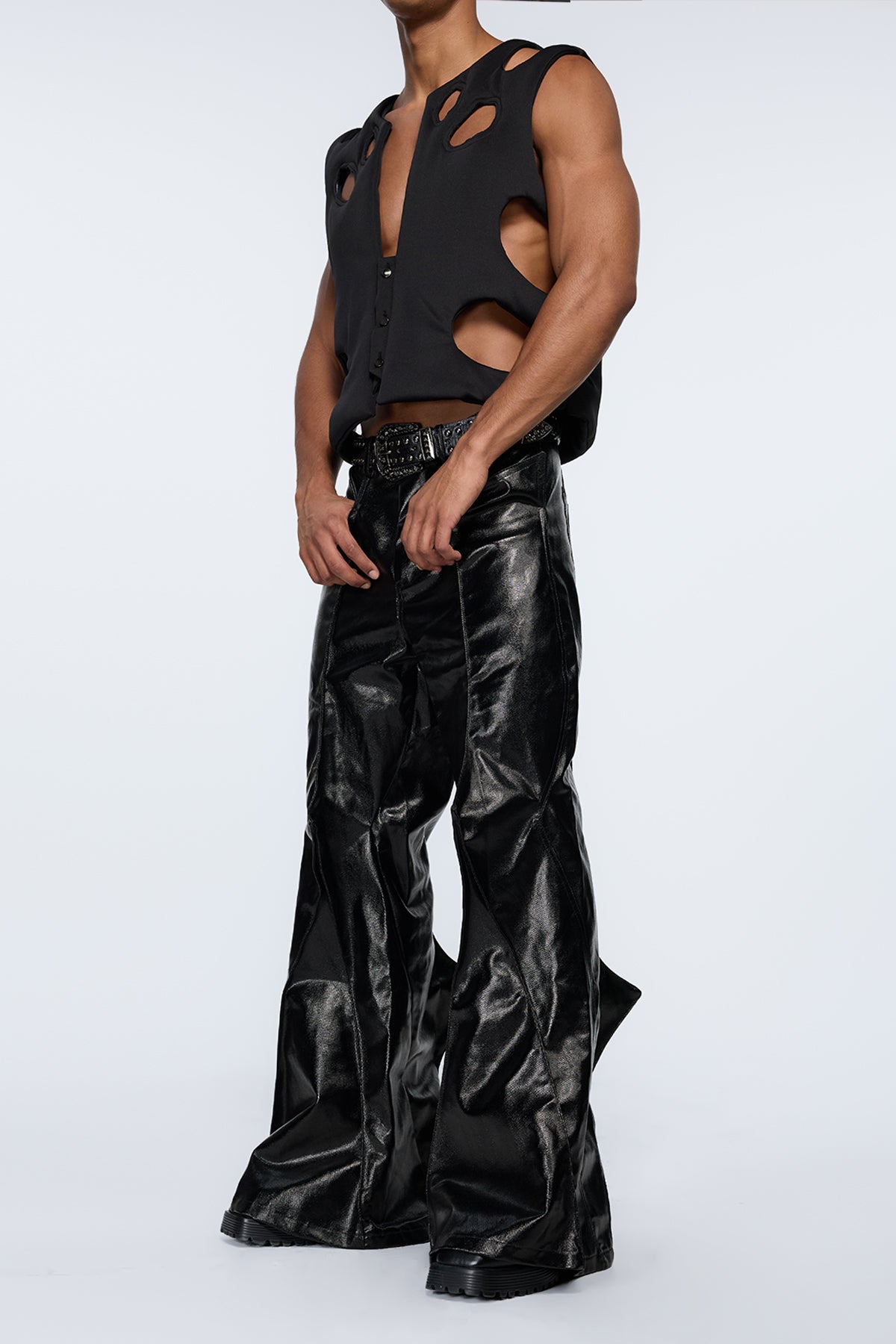 Decon Shell Leather Bootcut Pants