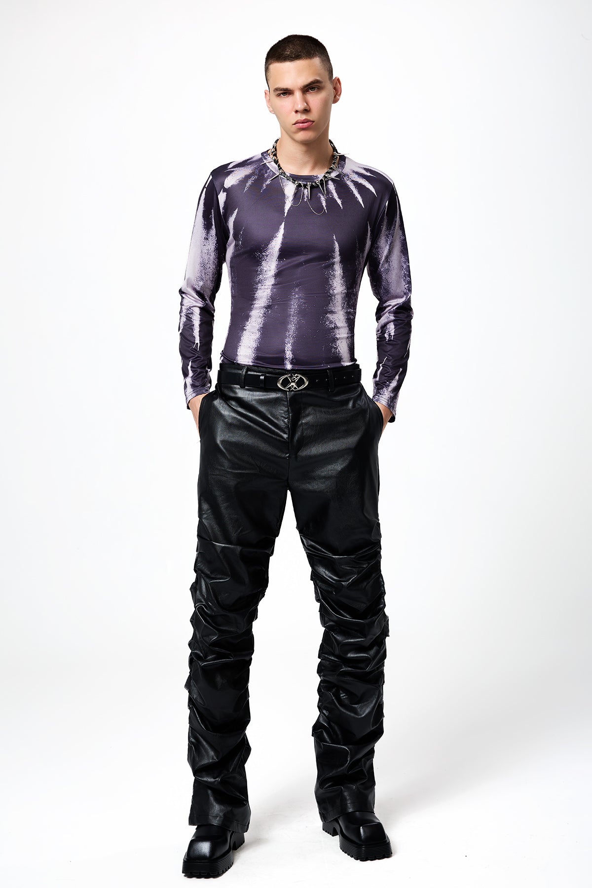 Deep Earth Printed Long Sleeve Top