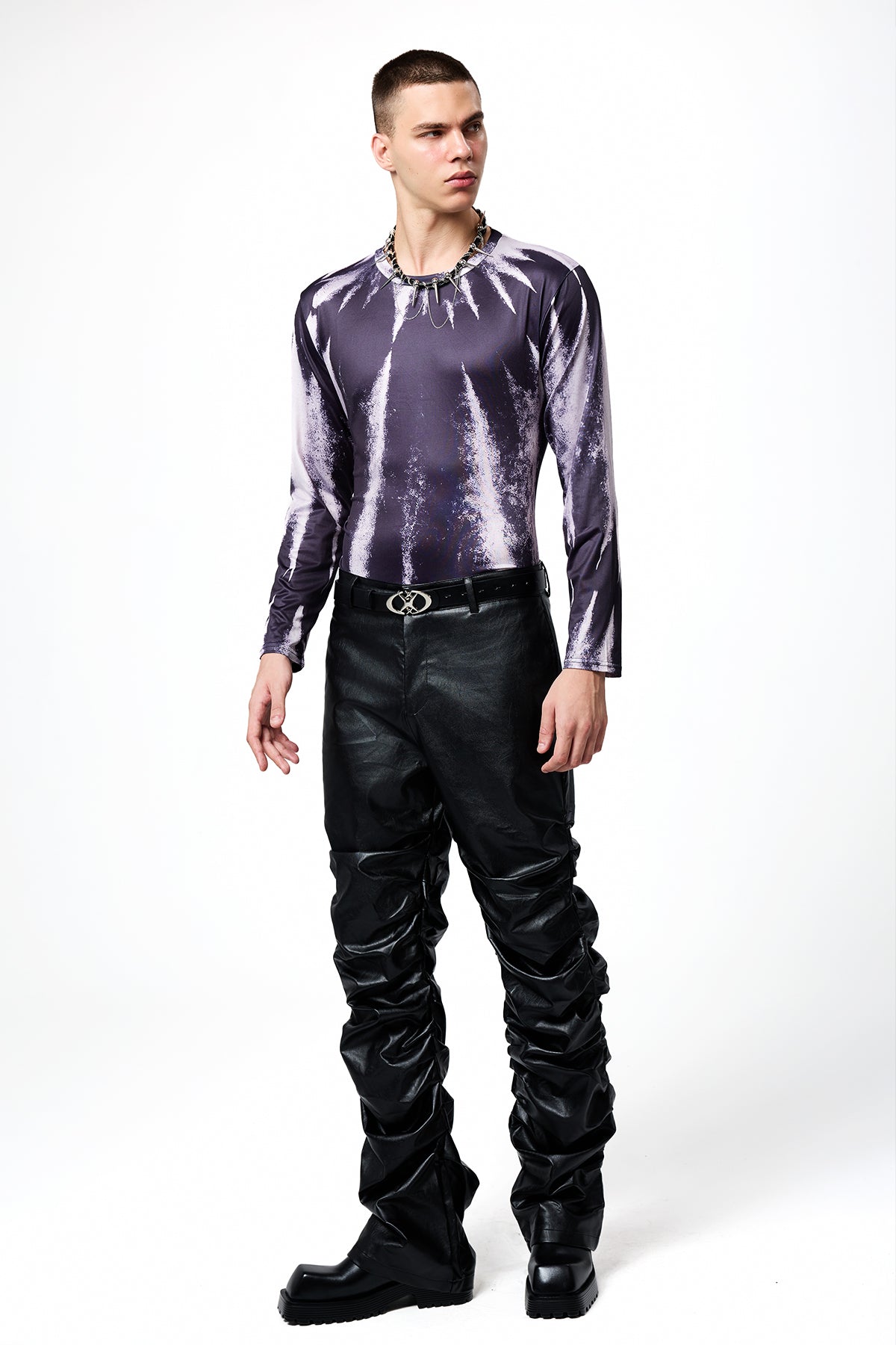 Deep Earth Printed Long Sleeve Top