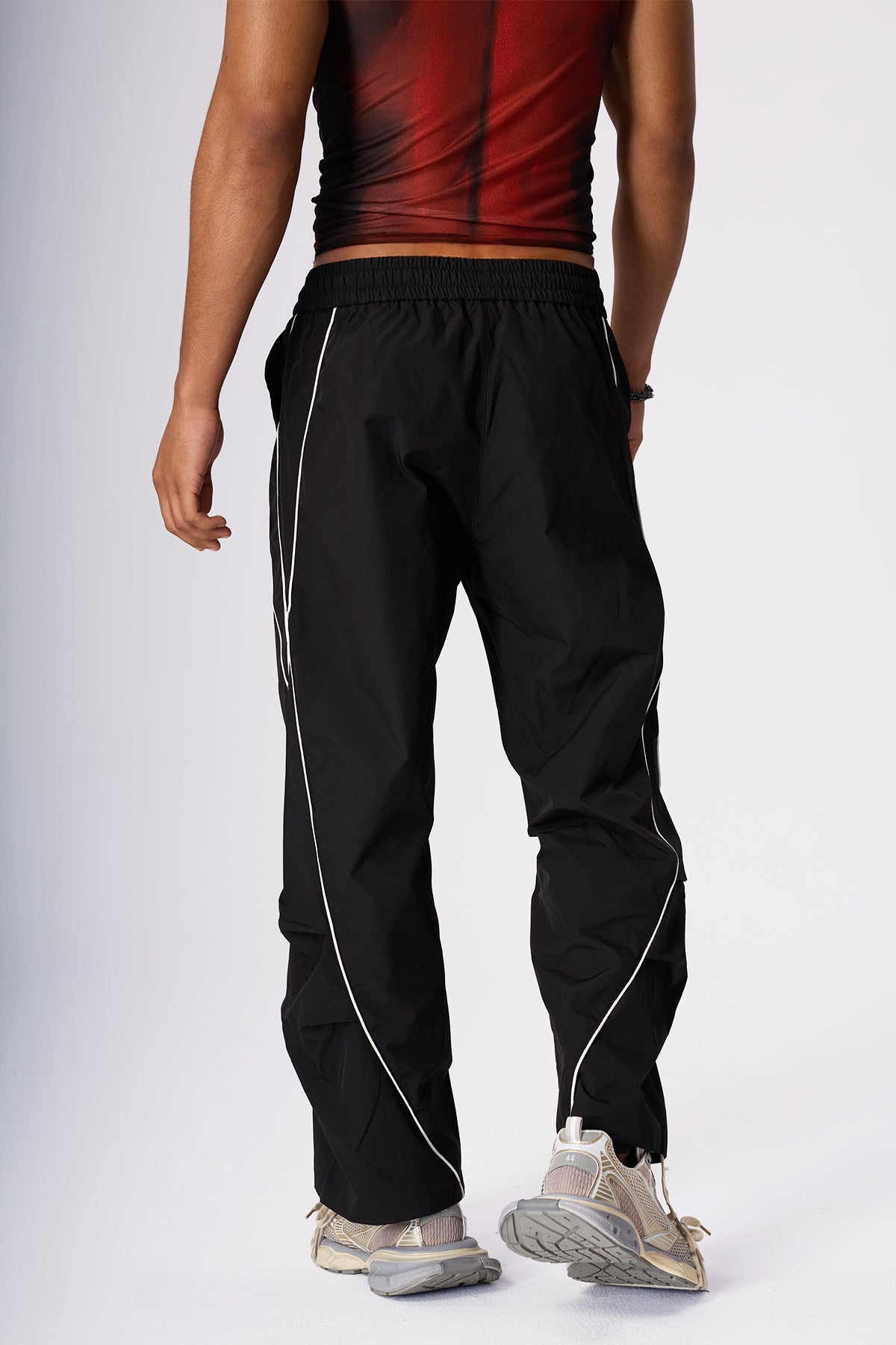 Deep Line Ice Silk Wide Leg Pants