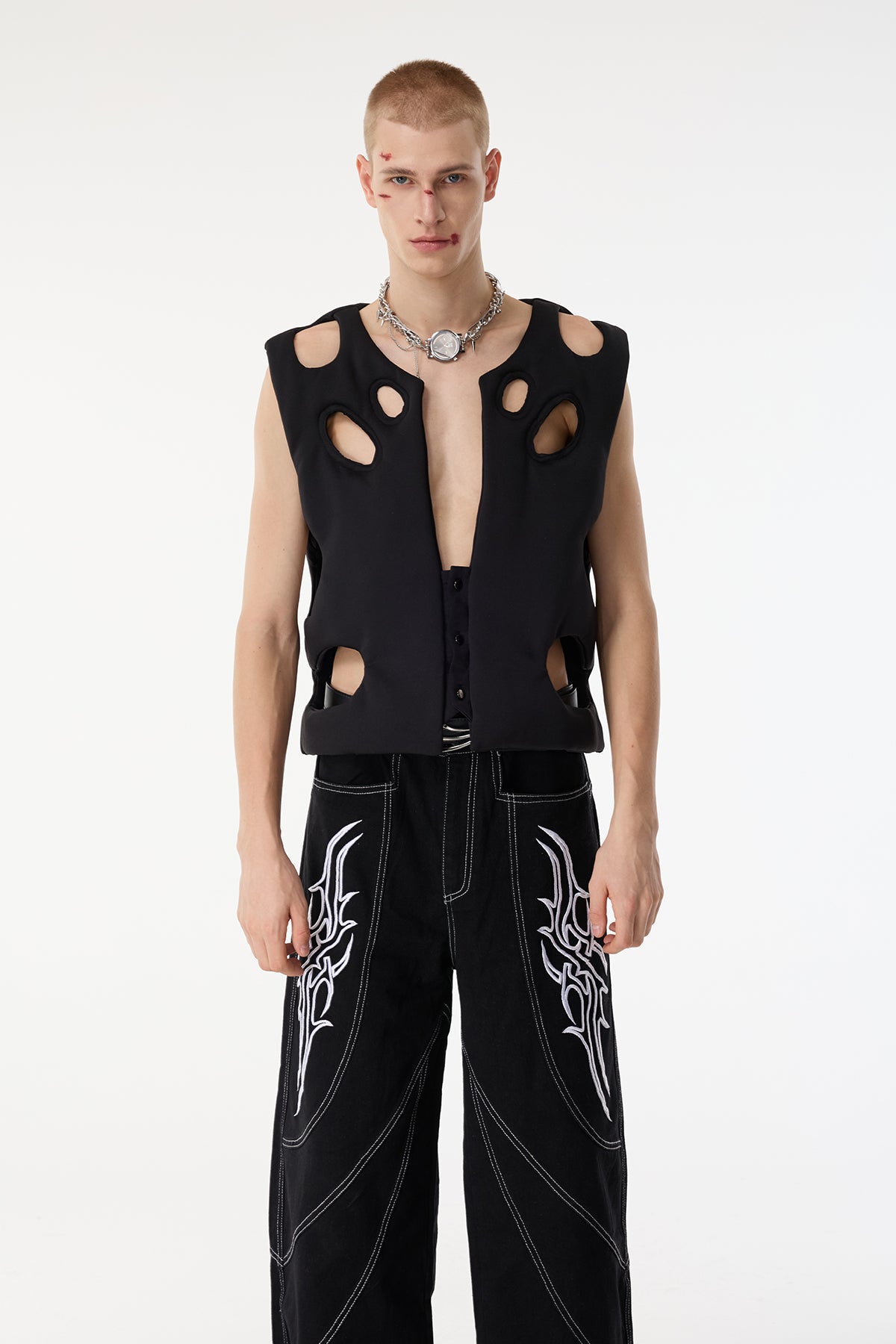 Deep Wrap Cutout Sleeveless Top