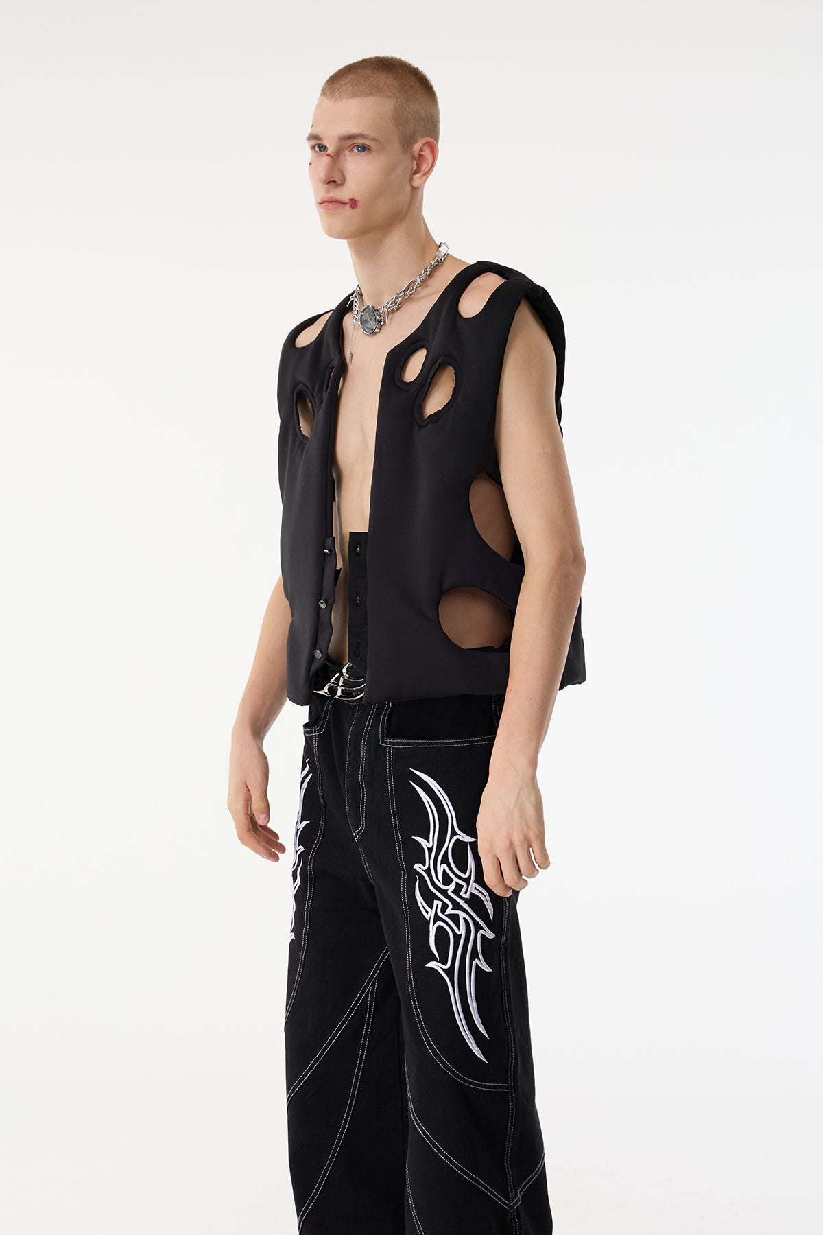 Deep Wrap Cutout Sleeveless Top