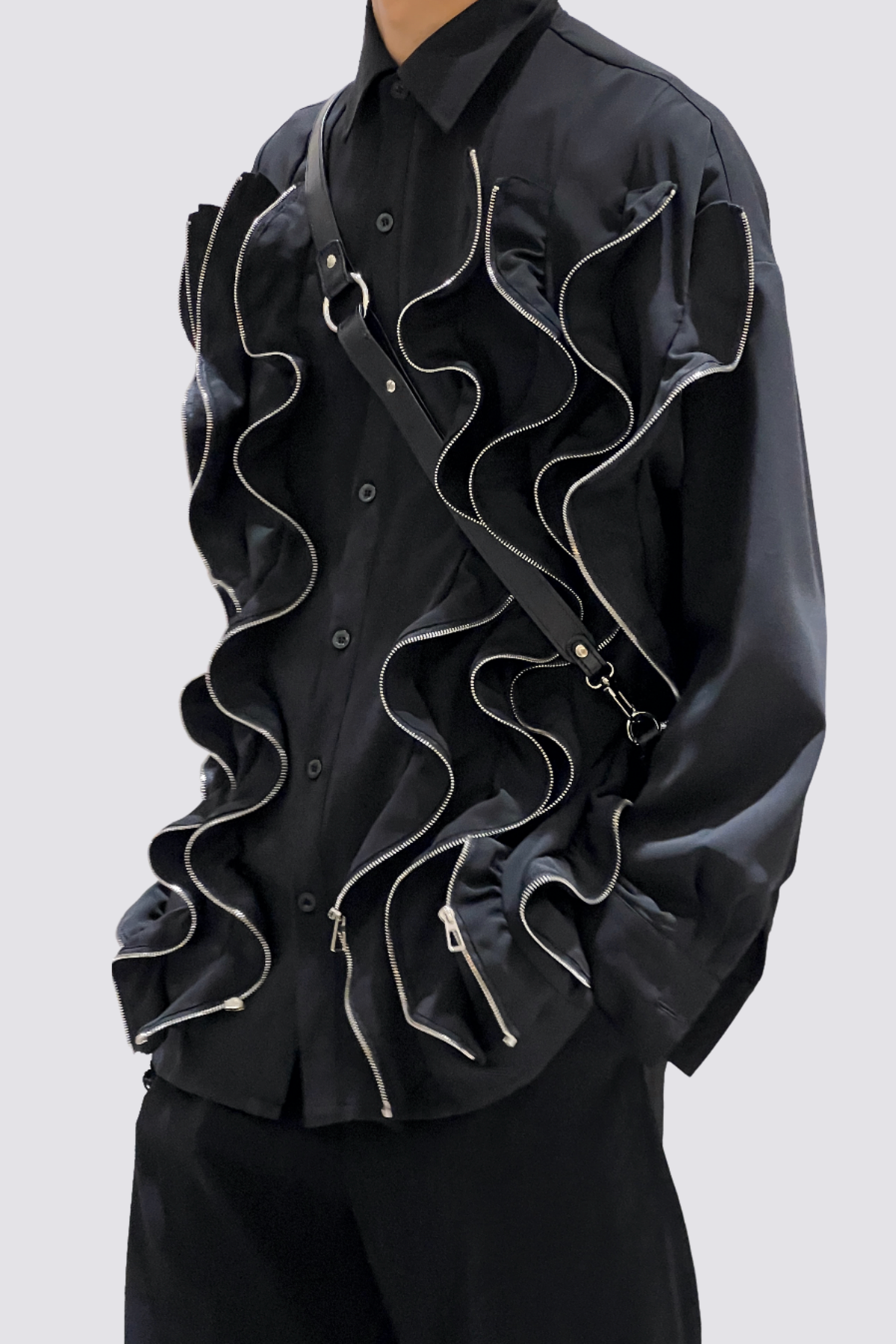 Deep Zone Ruched Long Sleeve Shirts