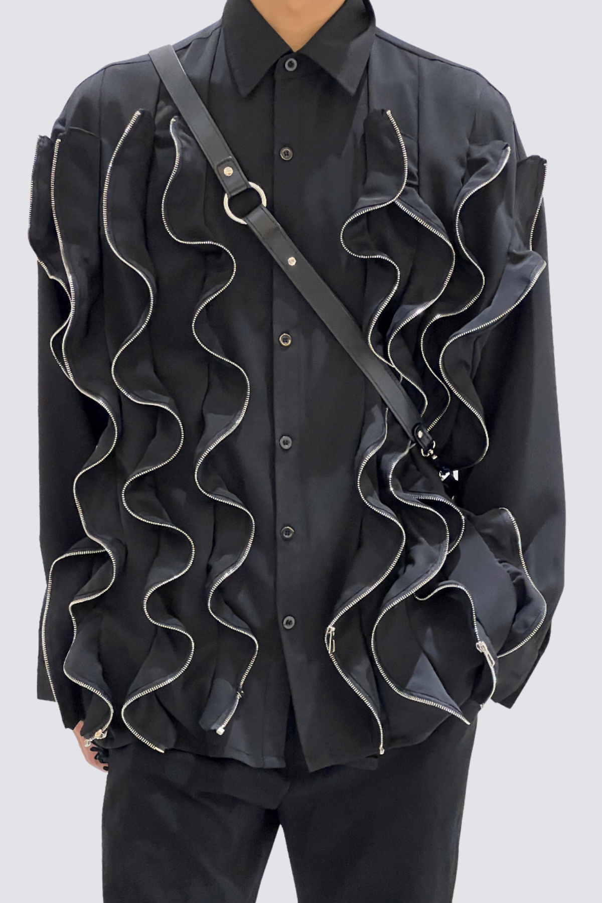 Deep Zone Ruched Long Sleeve Shirts