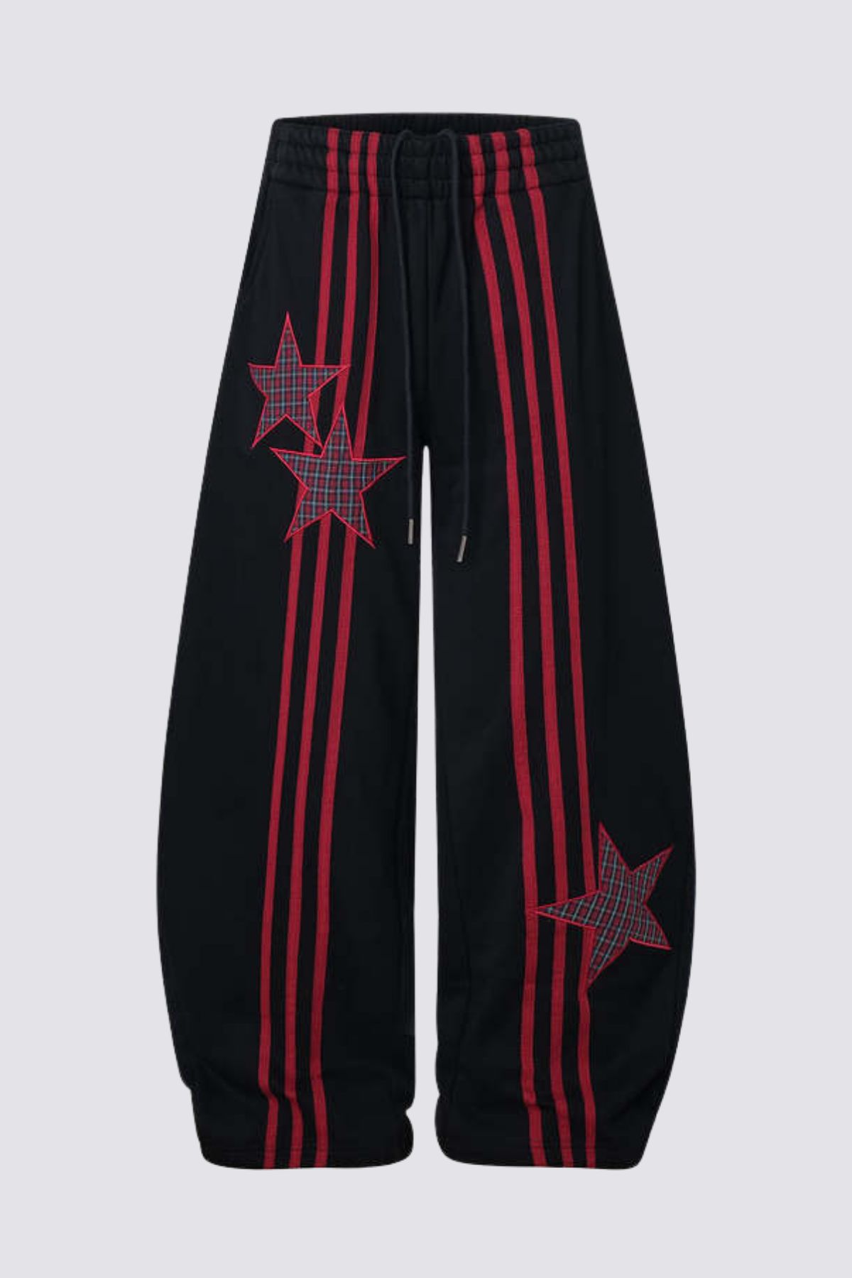 Deep Abrasion Stripe Star Barrel Pants