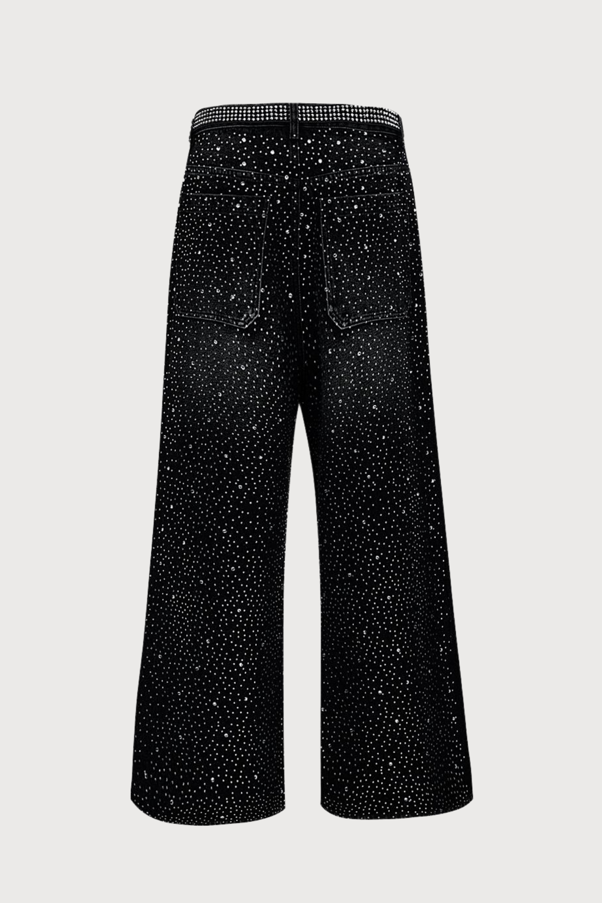 Deep Glitch Denim Wide Leg Pants
