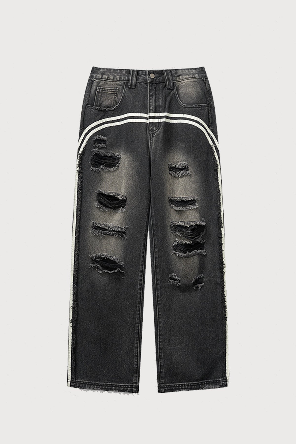 Deep Indigo Ripped Straight Jeans
