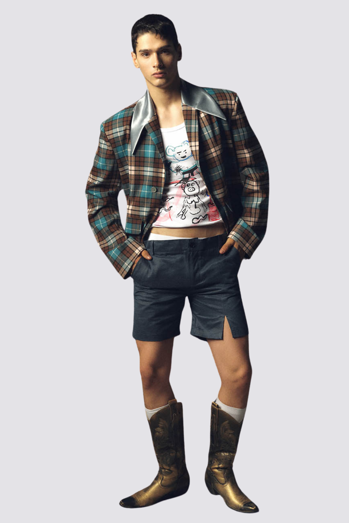 Delicate Glow Bear Print Sleeveless Top