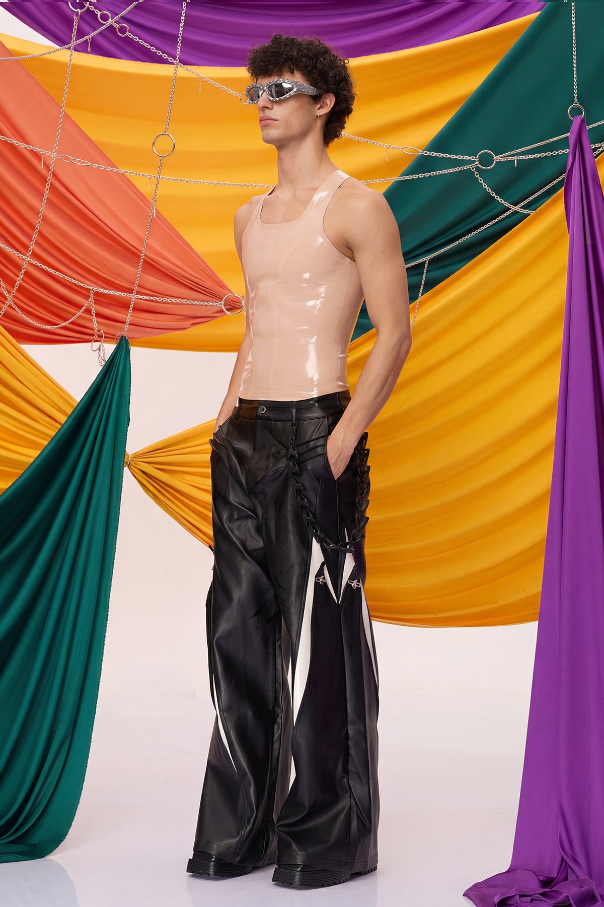 Dense Blackout Latex Tank Top Nude