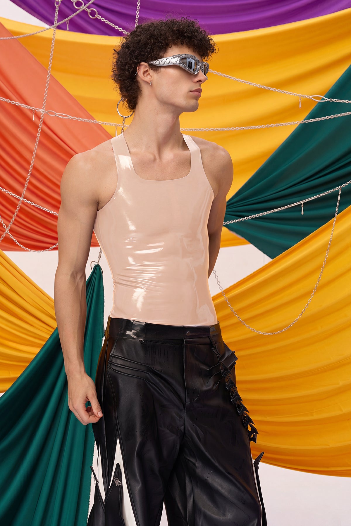 Dense Blackout Latex Tank Top Nude