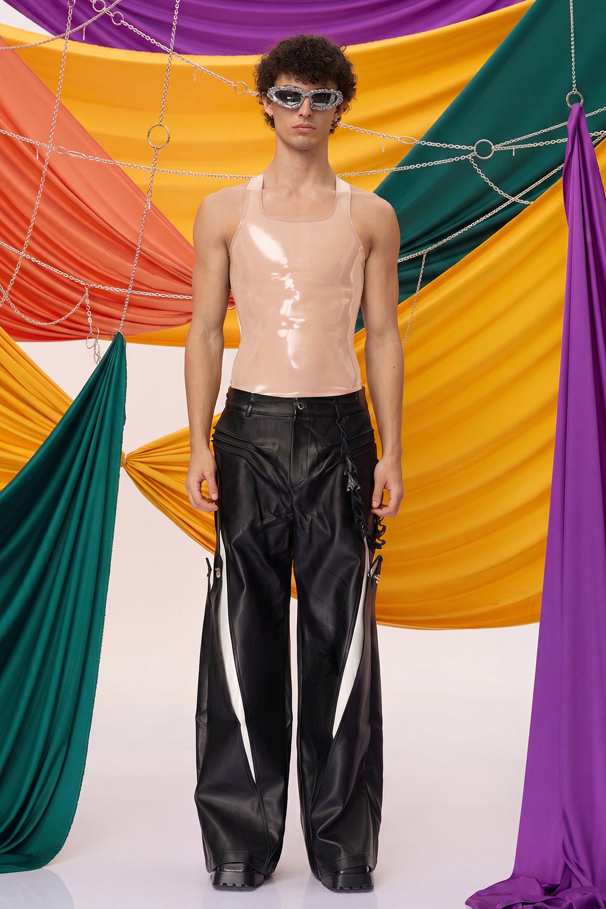 Dense Blackout Latex Tank Top Nude
