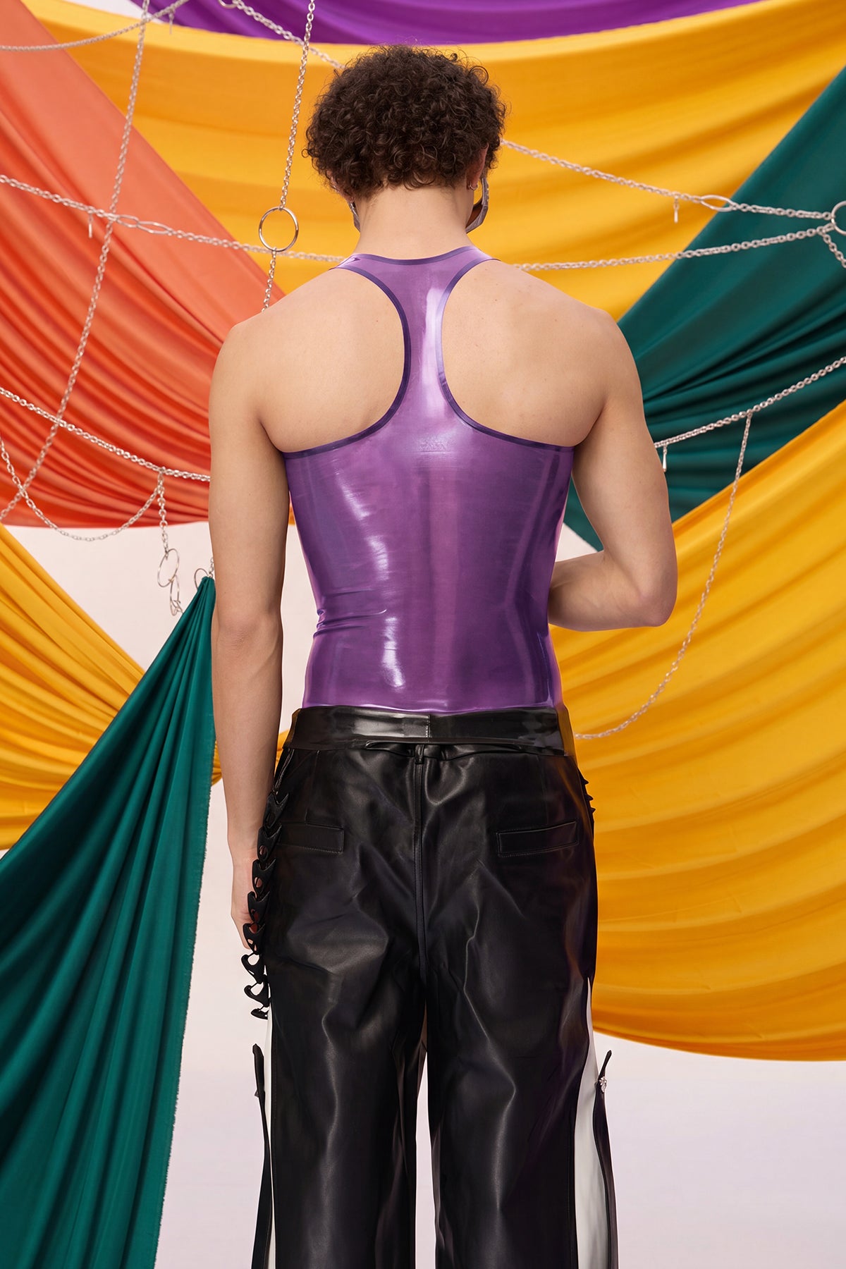 Dense Blackout Latex Tank Top Purple