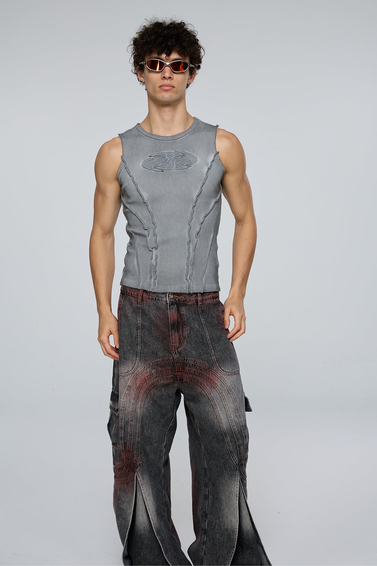 Dense Night Deconstructed Sleeveless Top