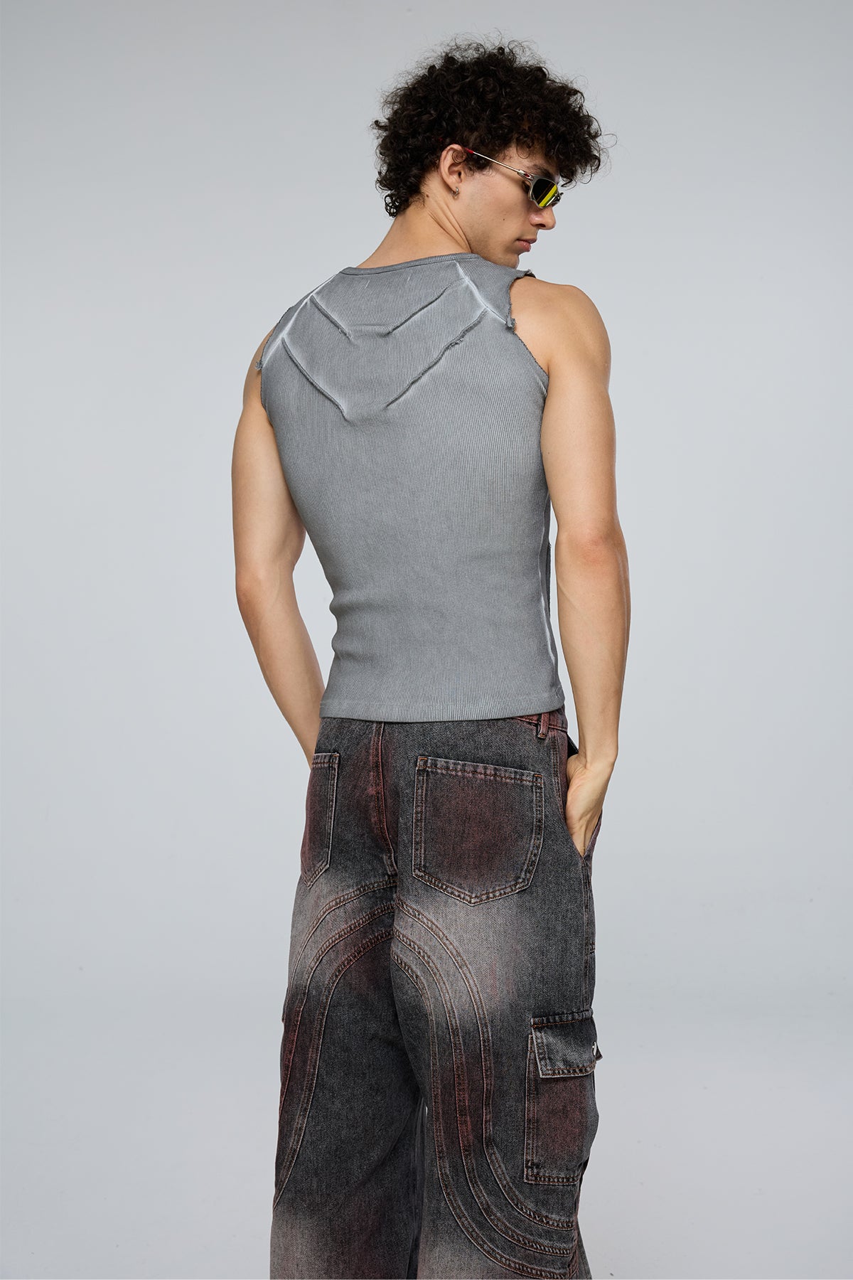 Dense Night Deconstructed Sleeveless Top