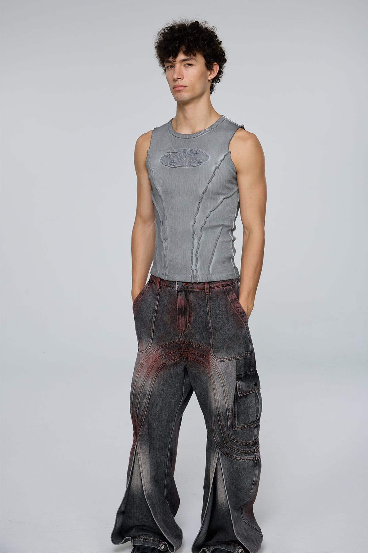 Dense Night Deconstructed Sleeveless Top