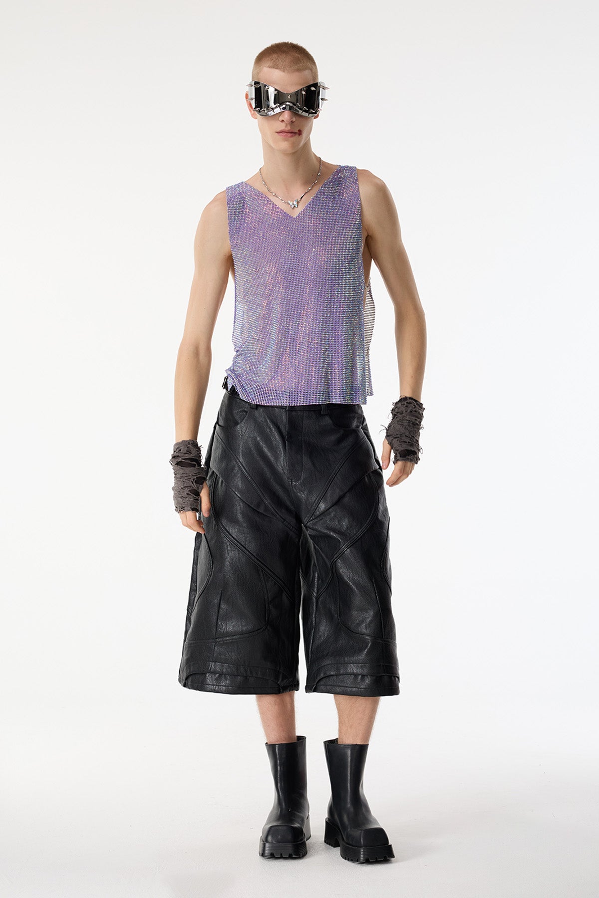 Diamond Burst Sequin Sleeveless Top