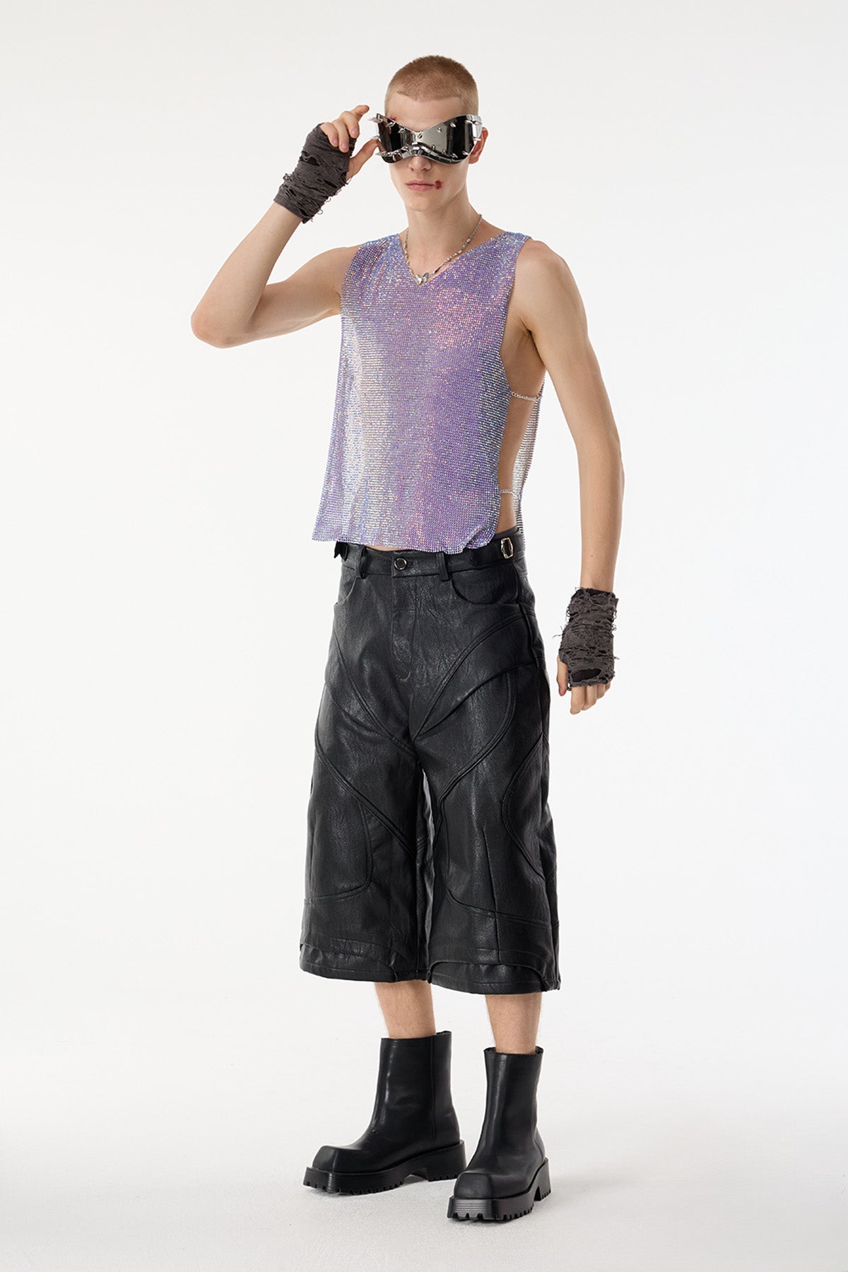 Diamond Burst Sequin Sleeveless Top