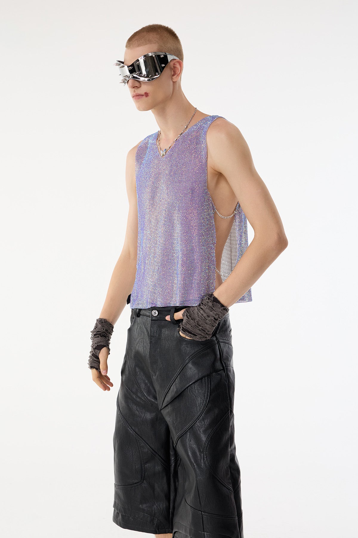 Diamond Burst Sequin Sleeveless Top