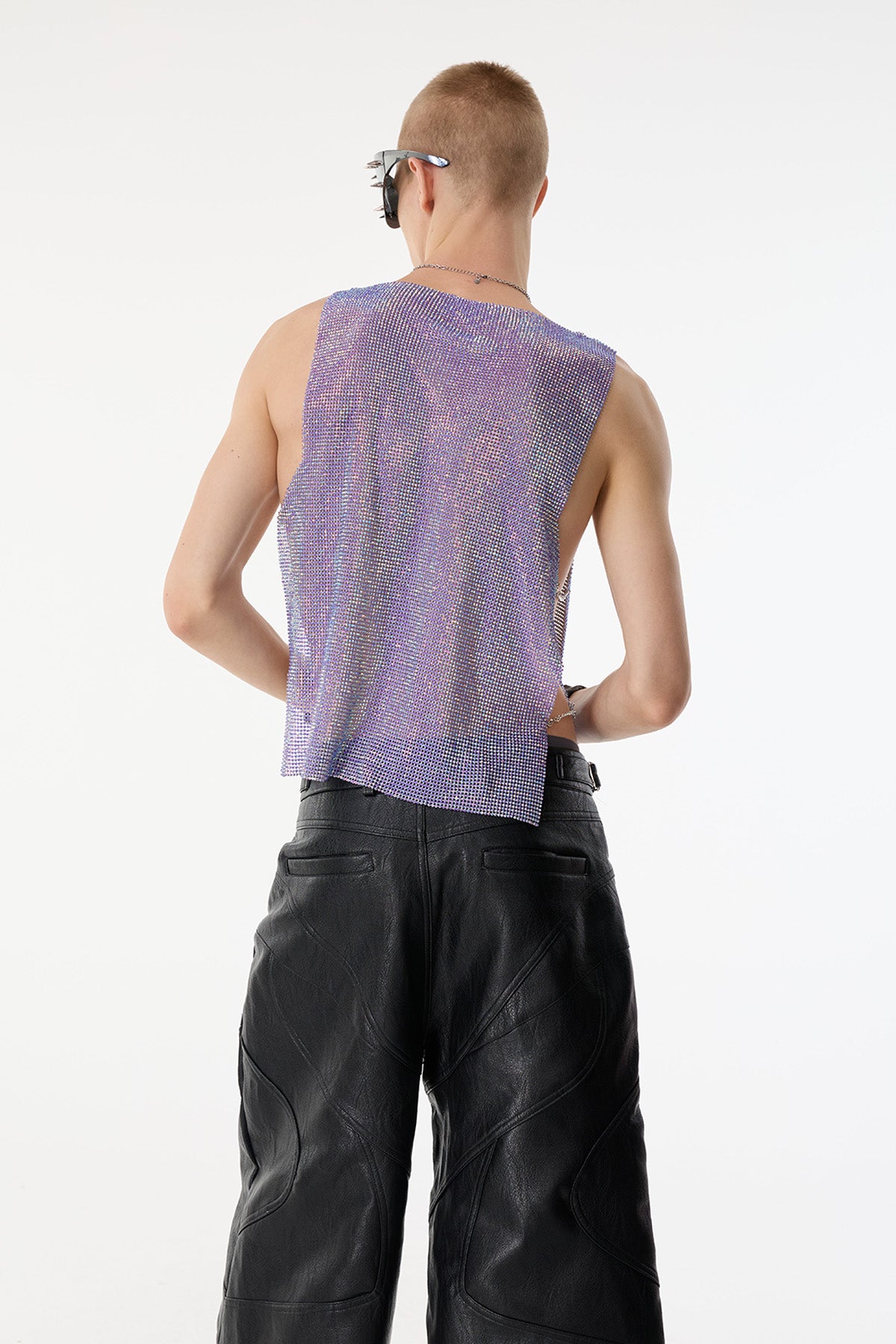 Diamond Burst Sequin Sleeveless Top