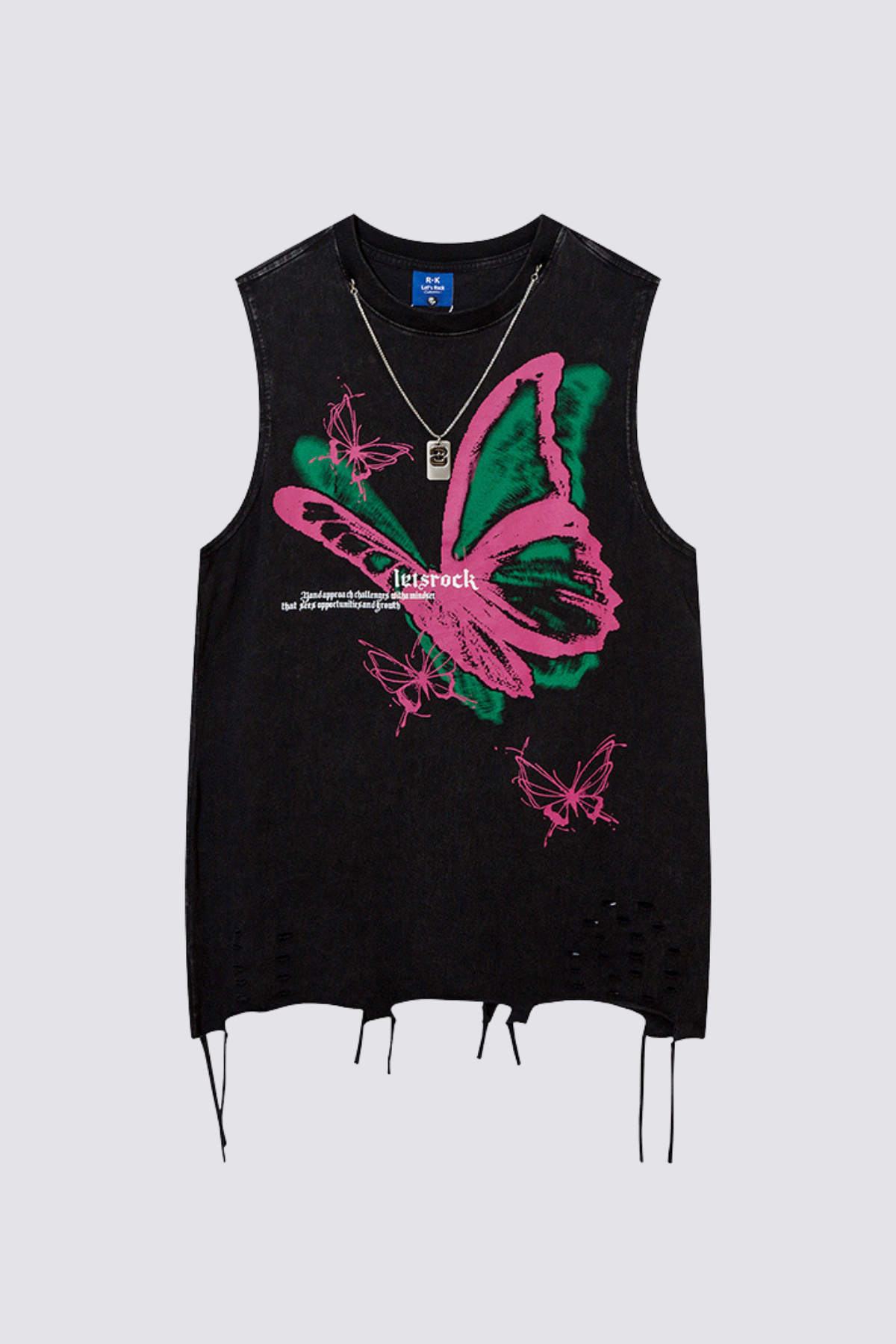 Digital Glow Butterfly Sleeveless Top