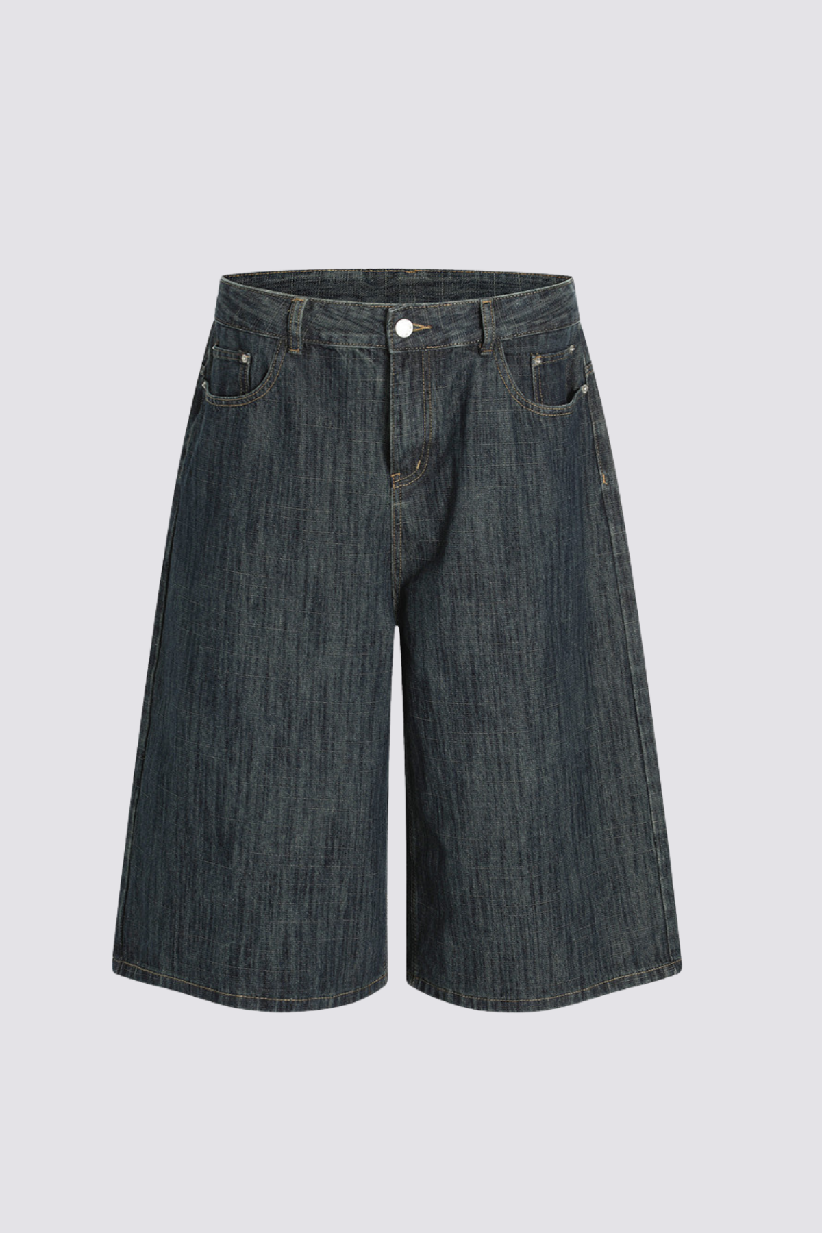 Distressed Line Wide Leg Capri Jeans