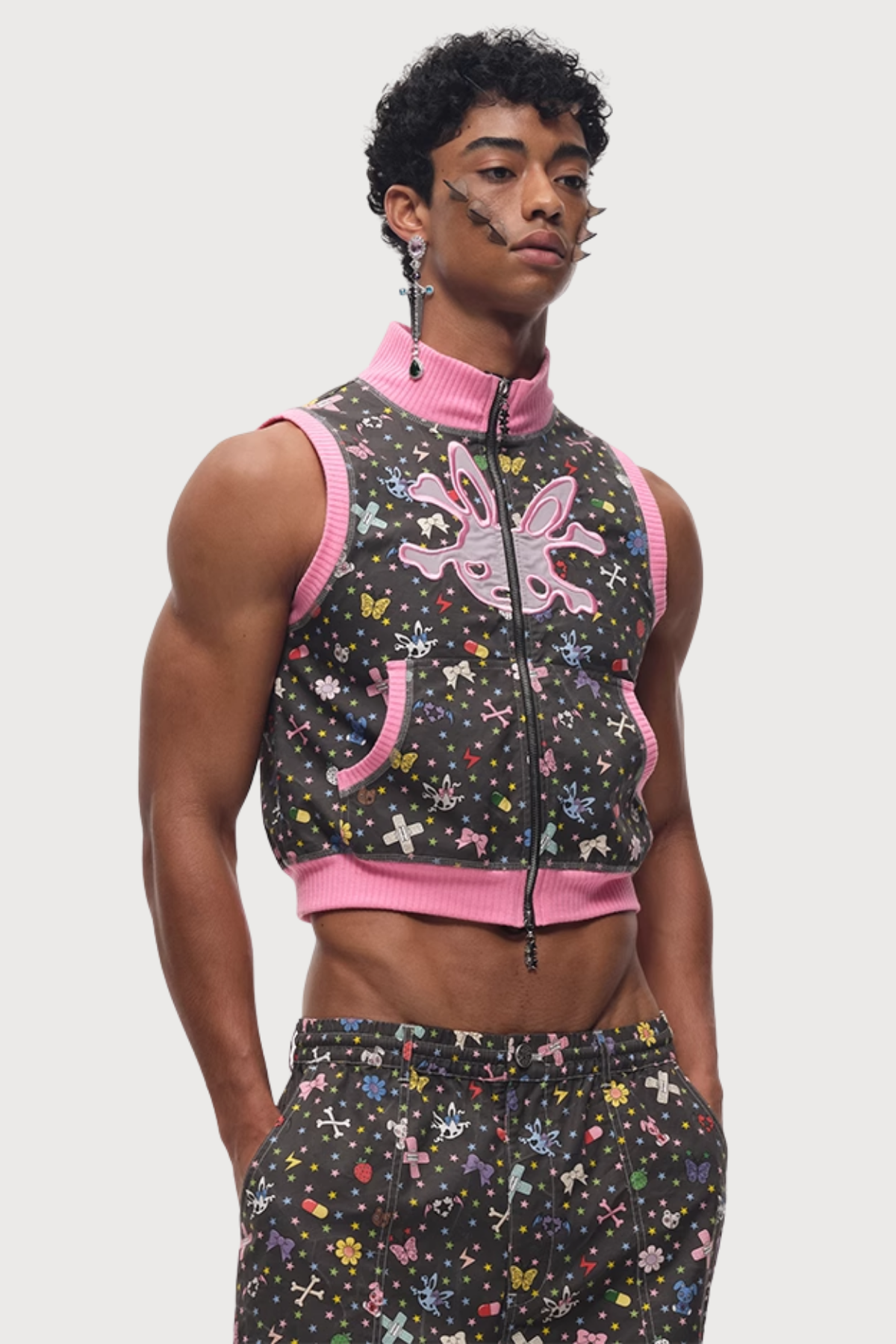 Doll Machine Print Knit Vest