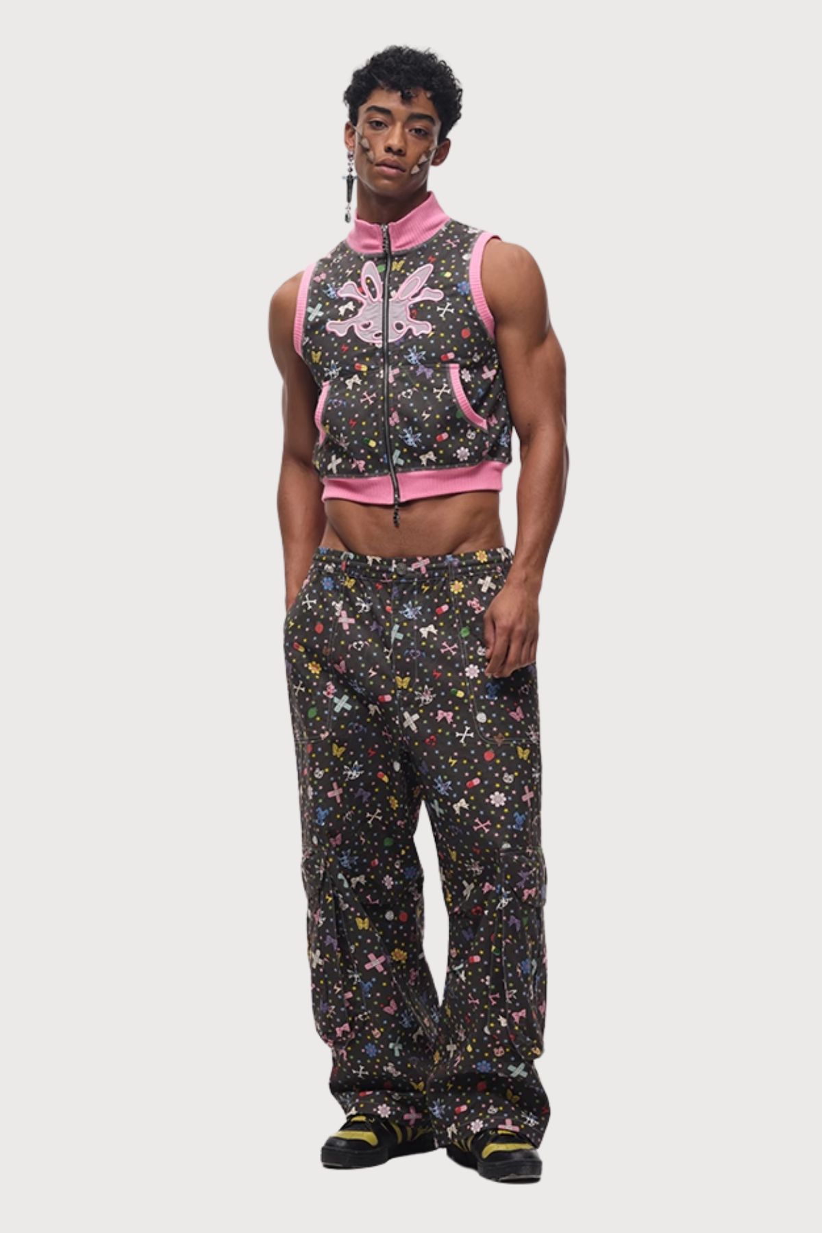 Doll Machine Print Knit Vest