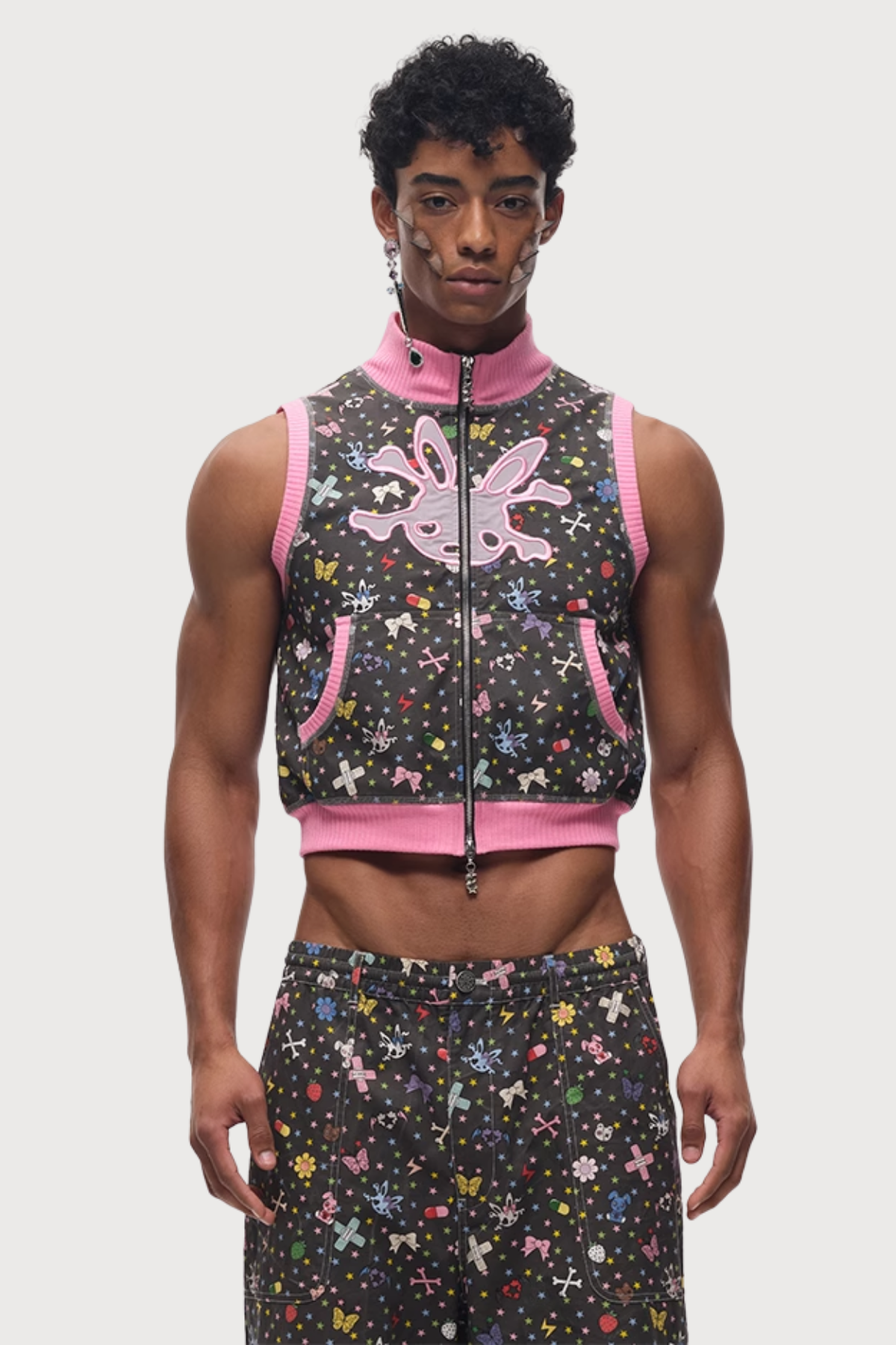 Doll Machine Print Knit Vest