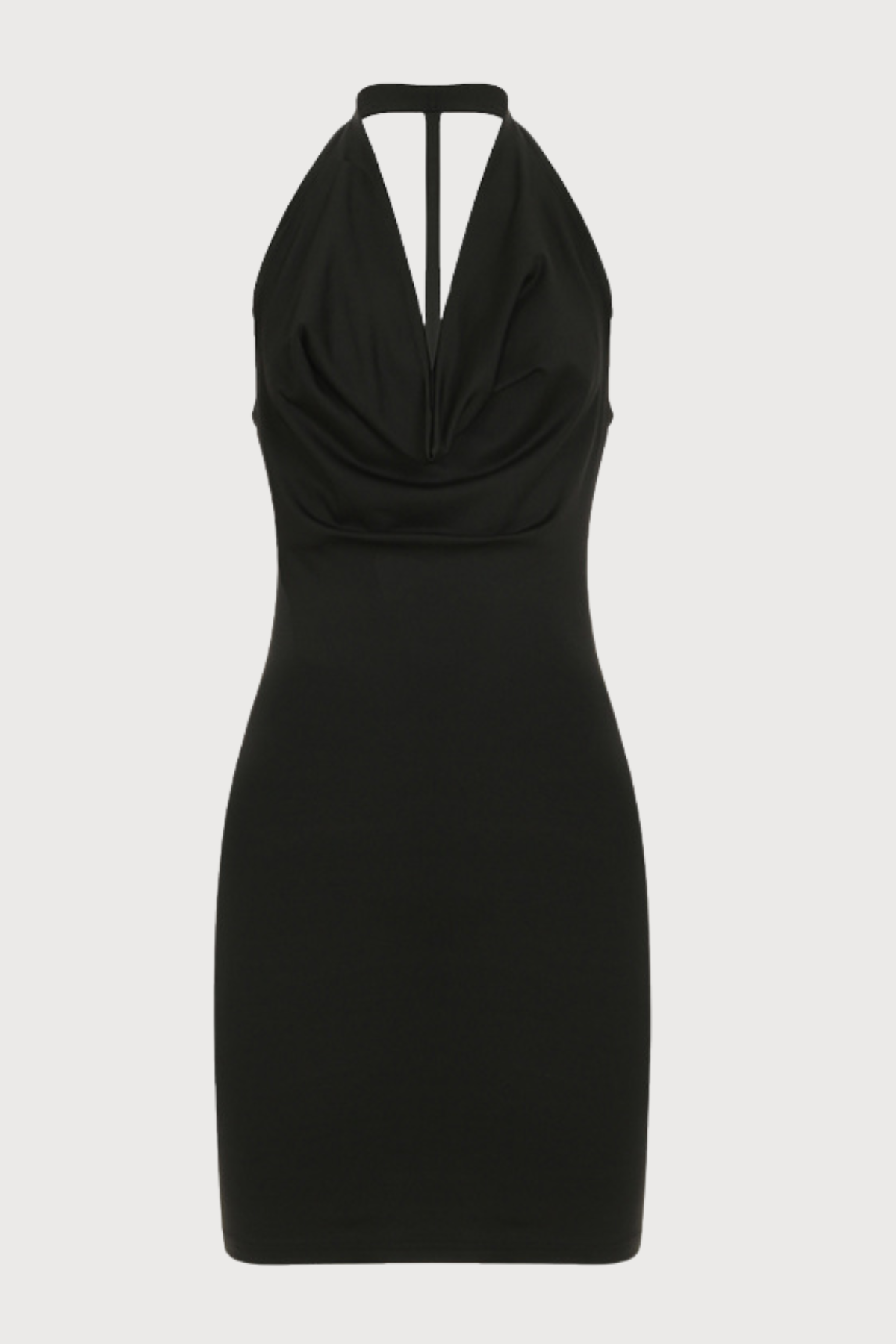 Drift Fold Halter Neck Ruched Mini Dress