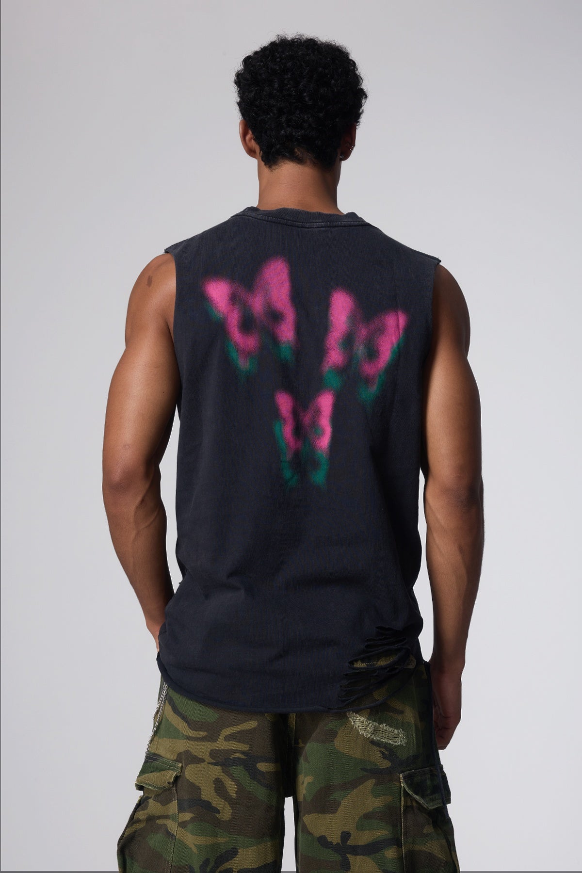 Dry Stroke Butterfly Sleeveless Top